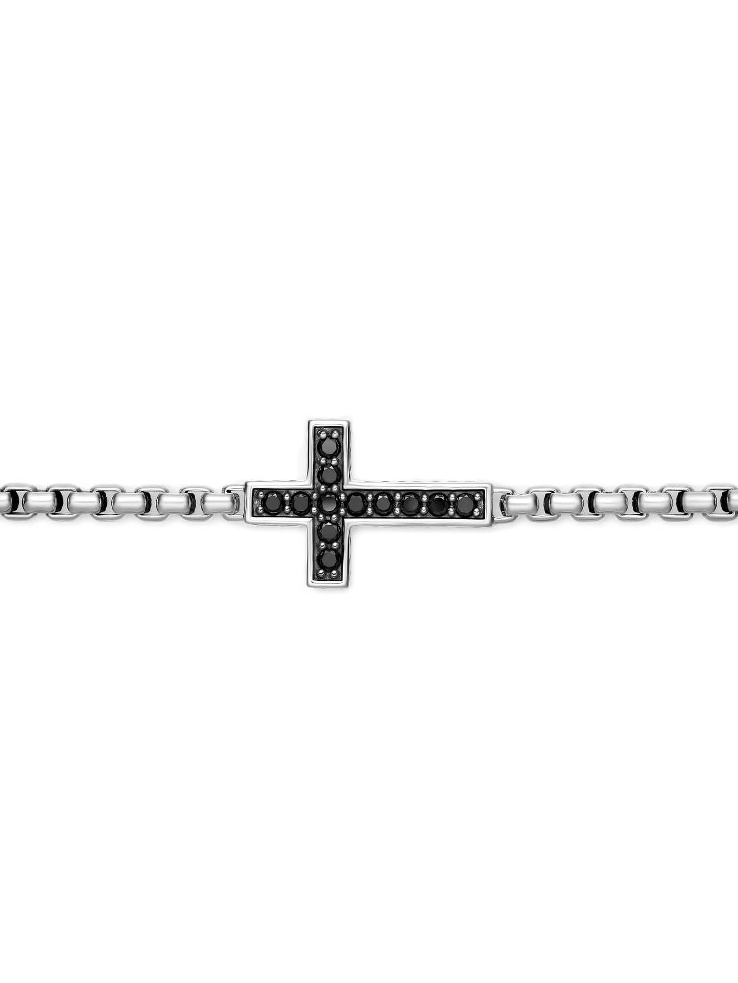 sideways cross station necklace