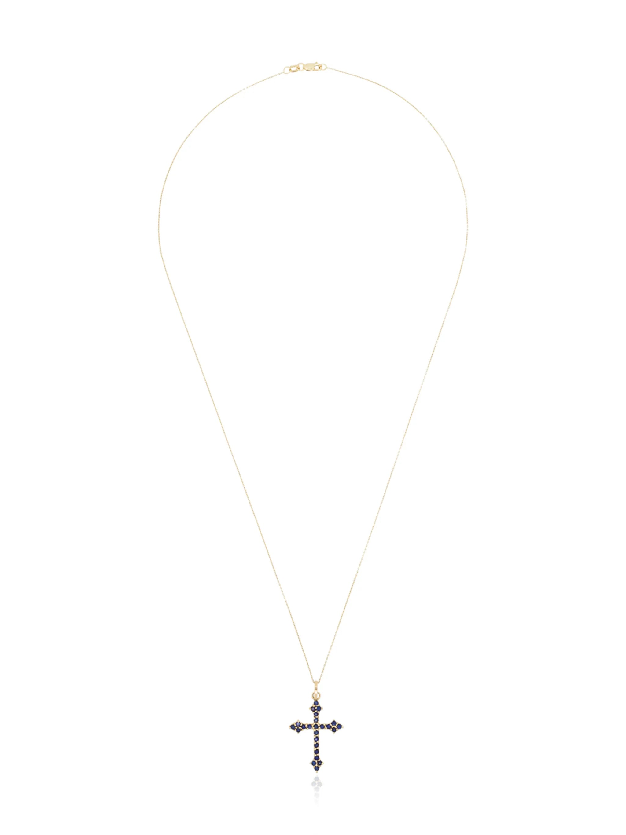 14kt yellow gold sapphire necklace