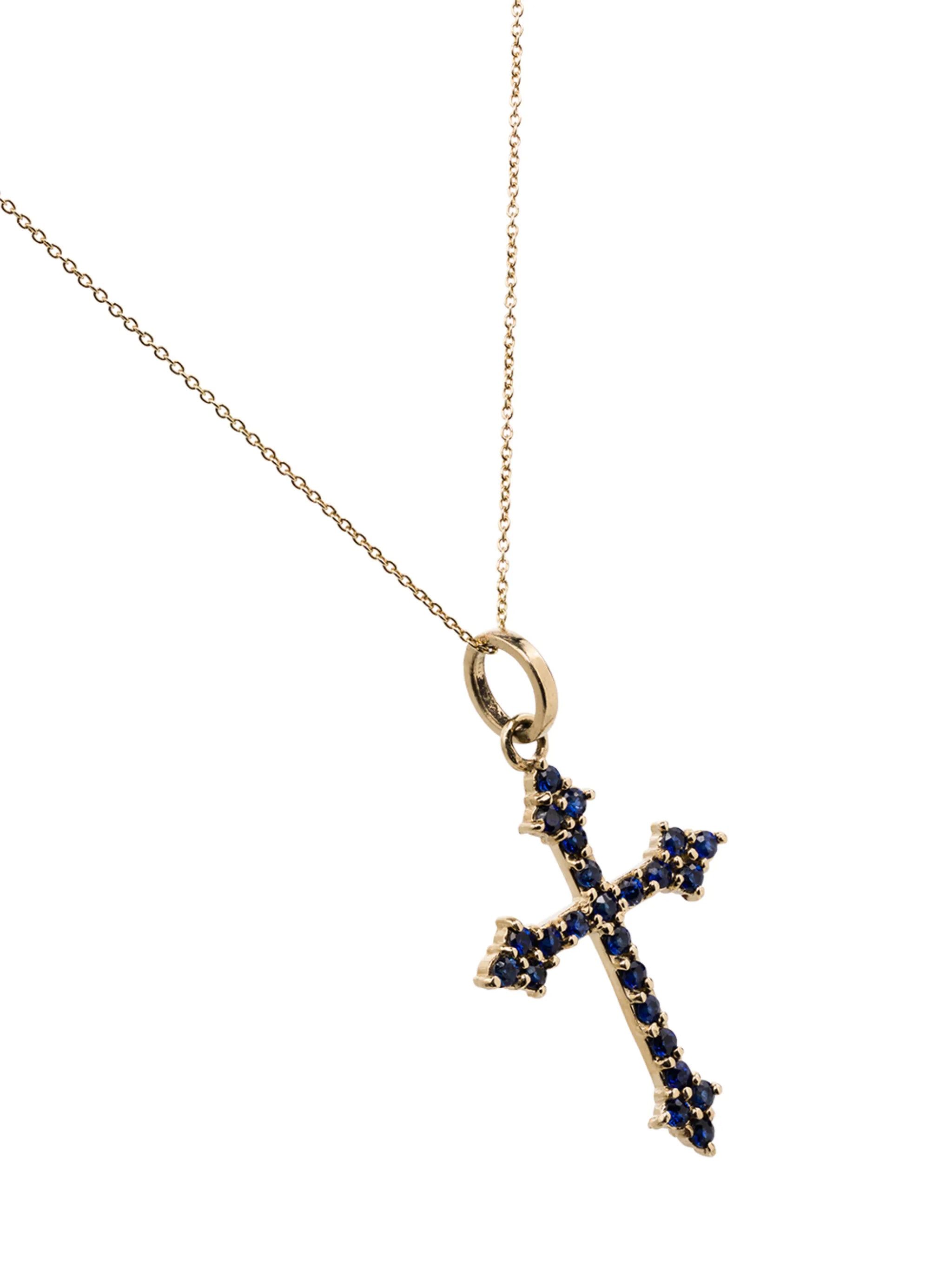 14kt yellow gold sapphire necklace
