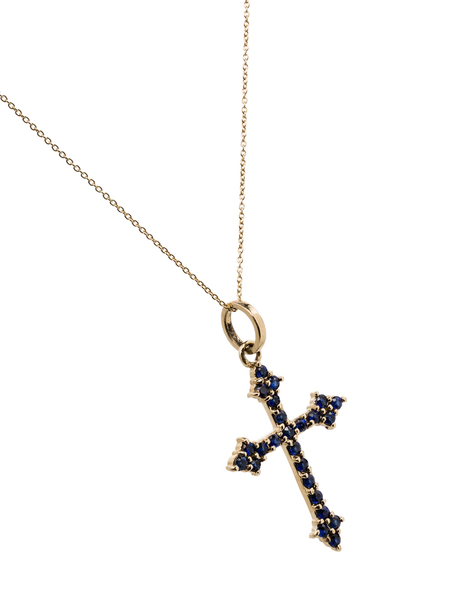 14kt yellow gold sapphire necklace