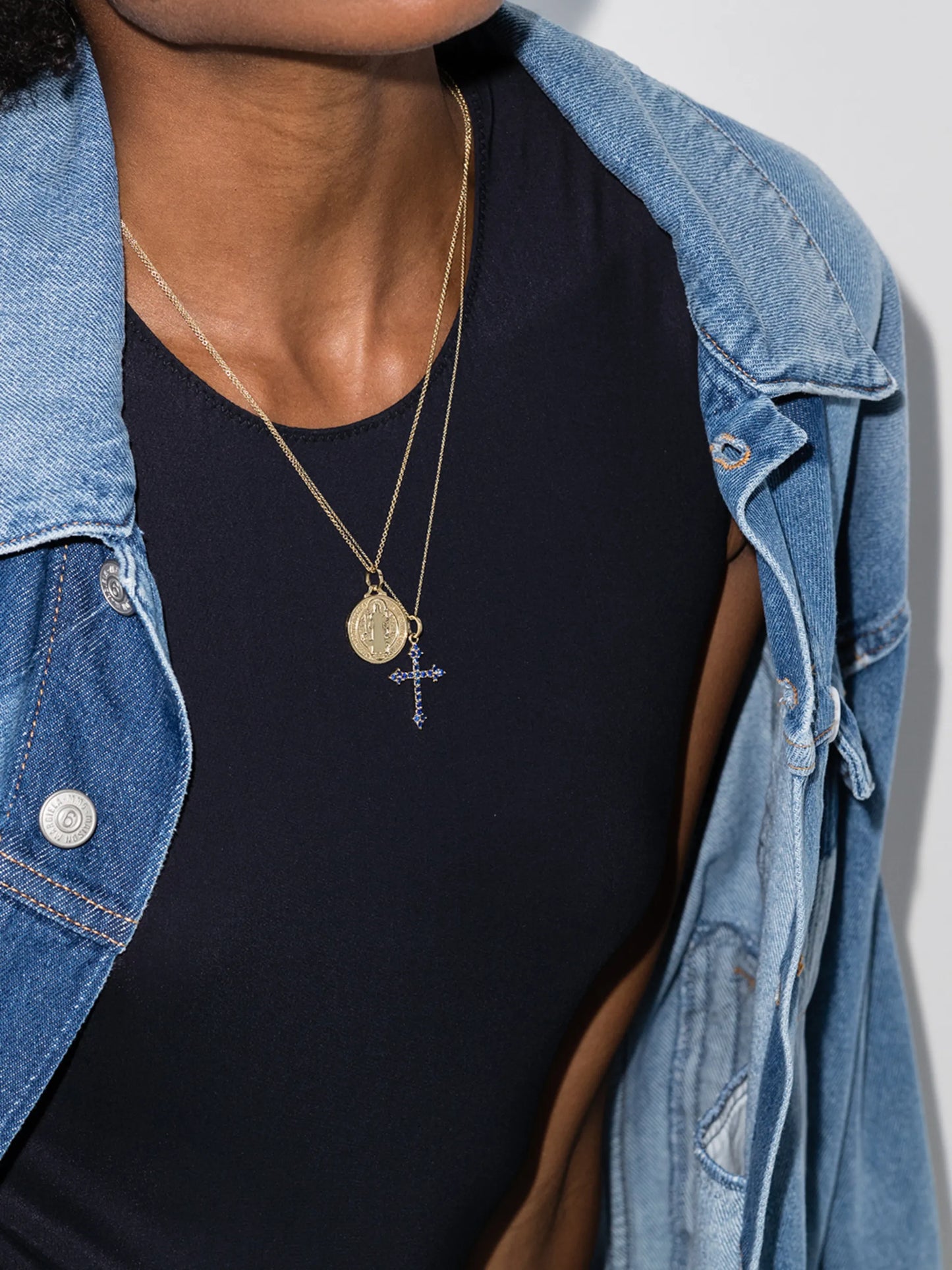 14kt yellow gold sapphire necklace