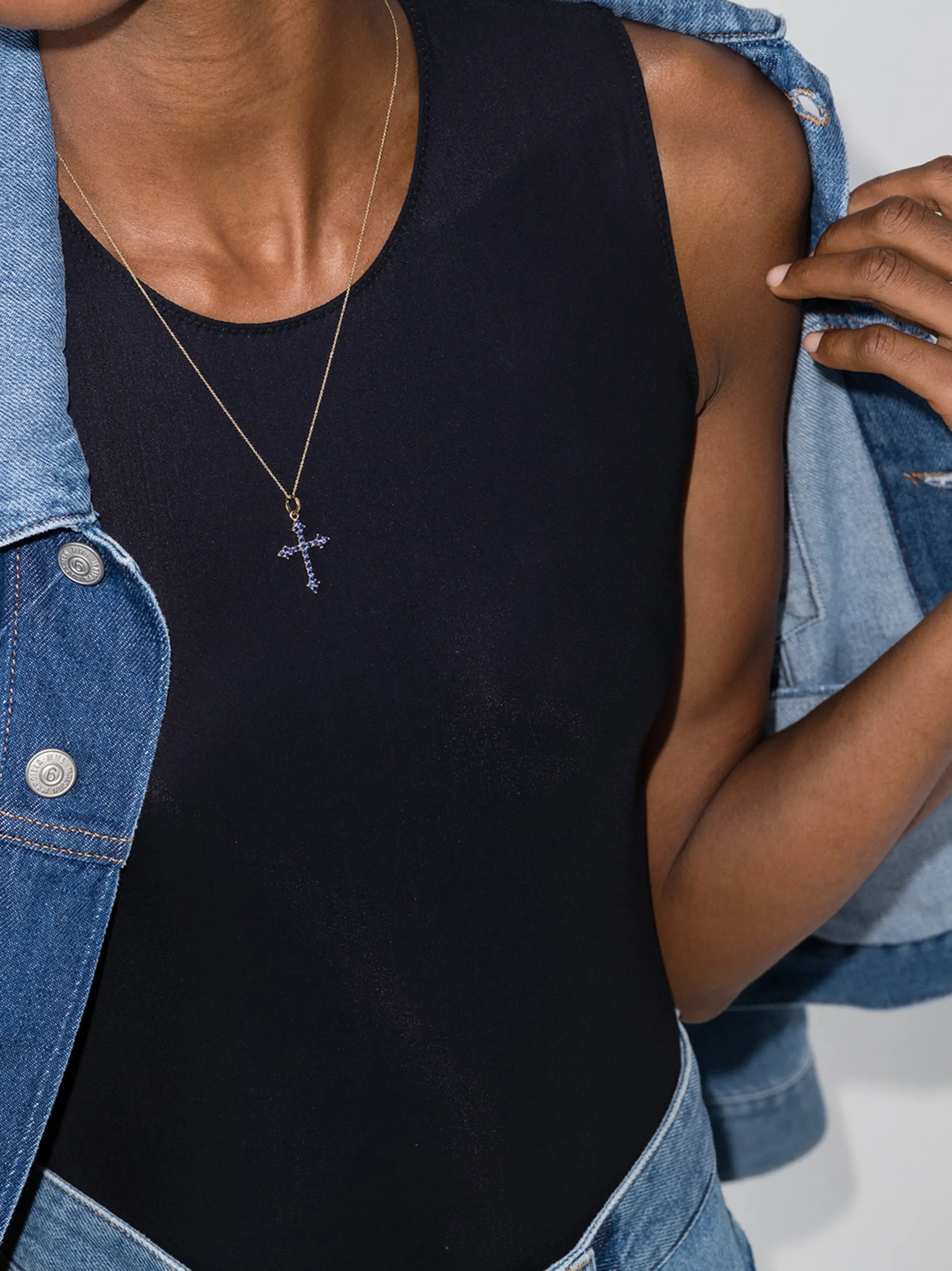14kt yellow gold sapphire necklace