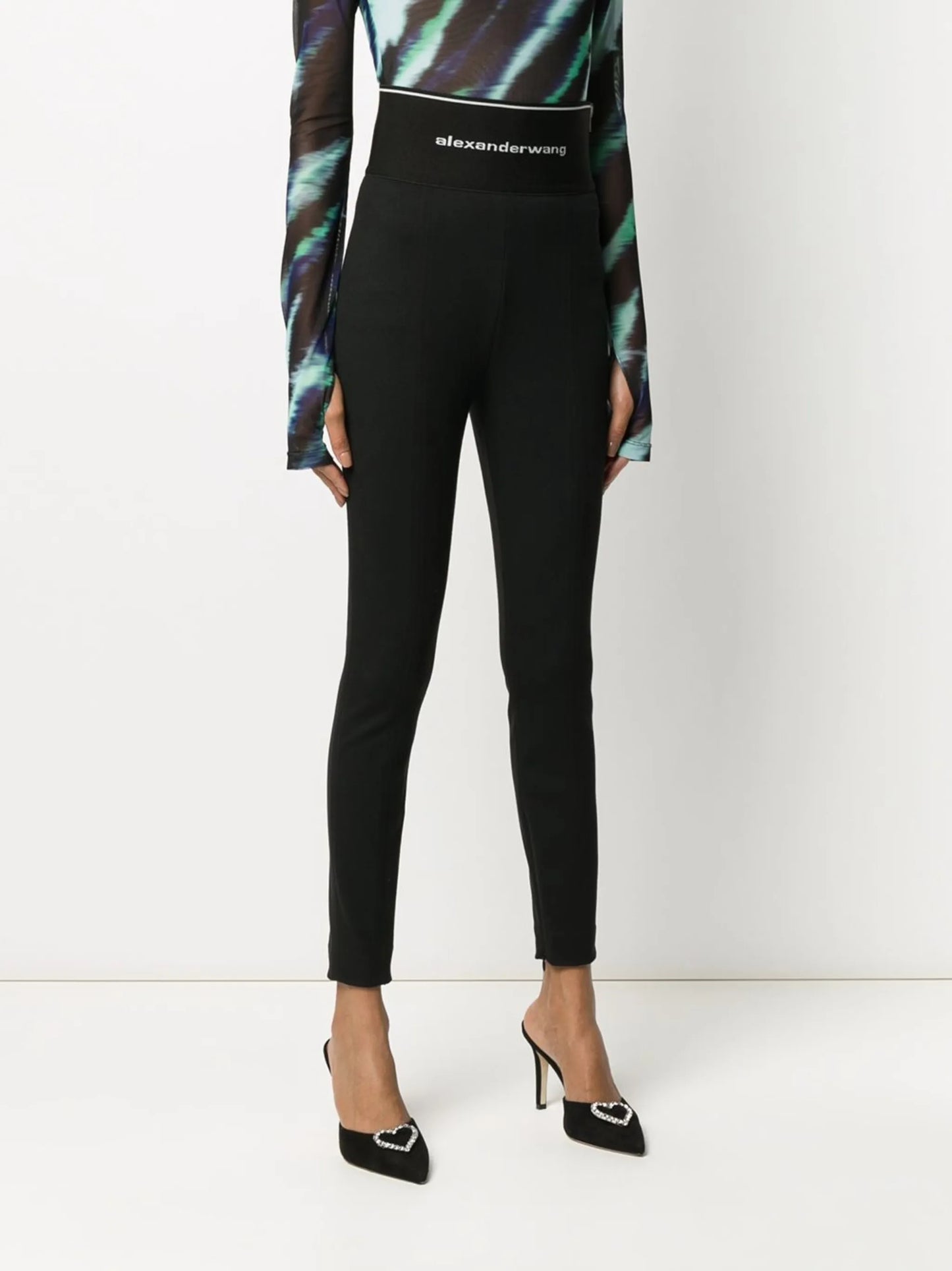 logo-waistband slim-fit trousers