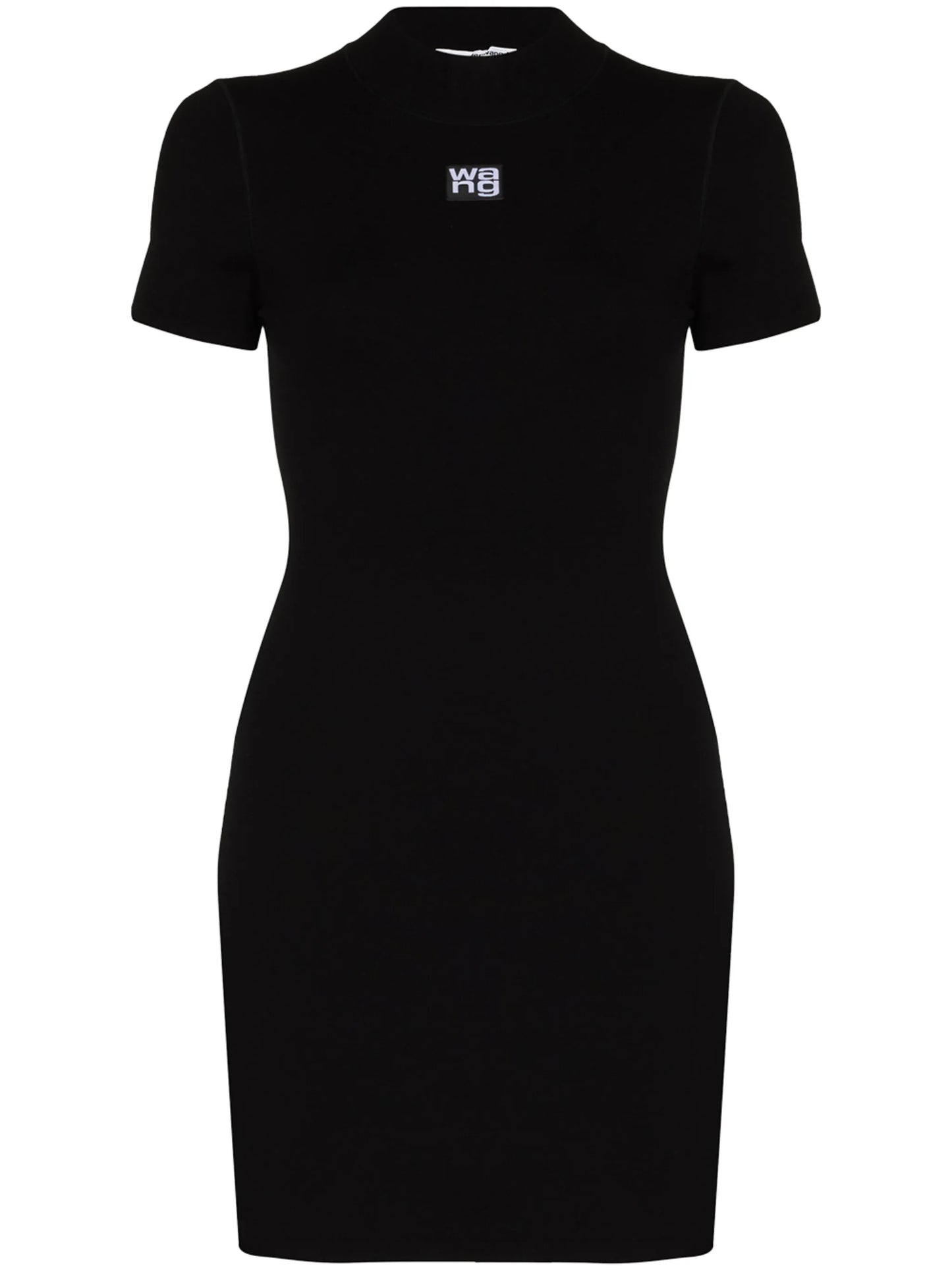 logo-print fitted mini dress
