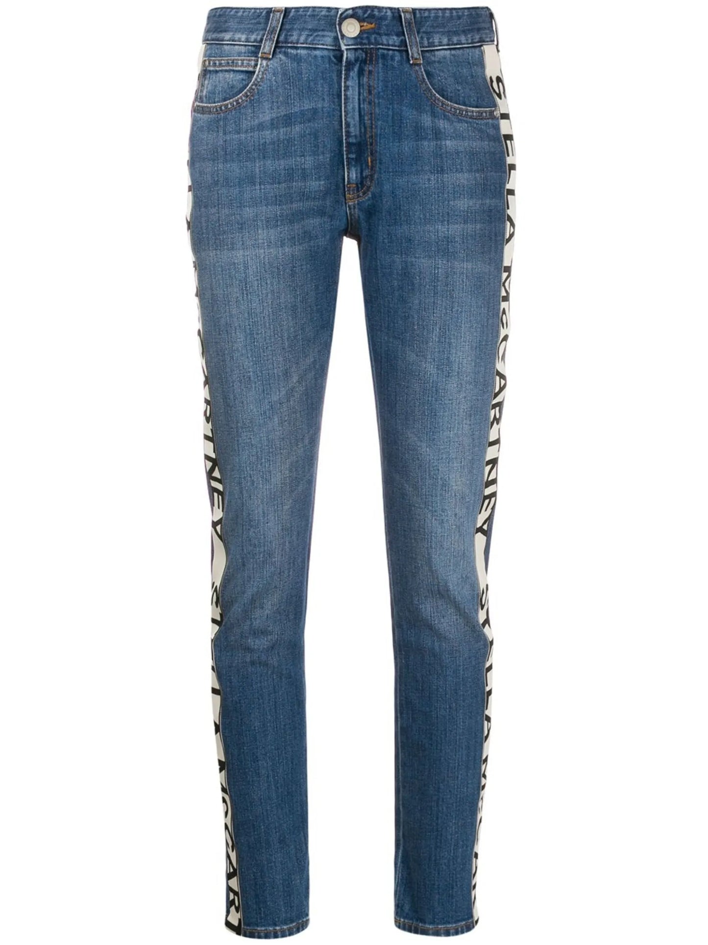 logo-stripe cropped jeans