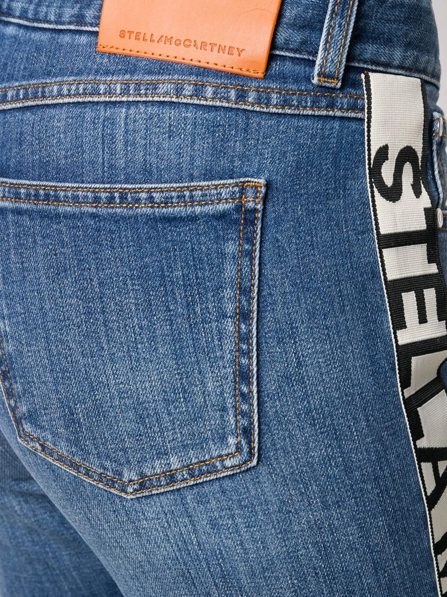 logo-stripe cropped jeans