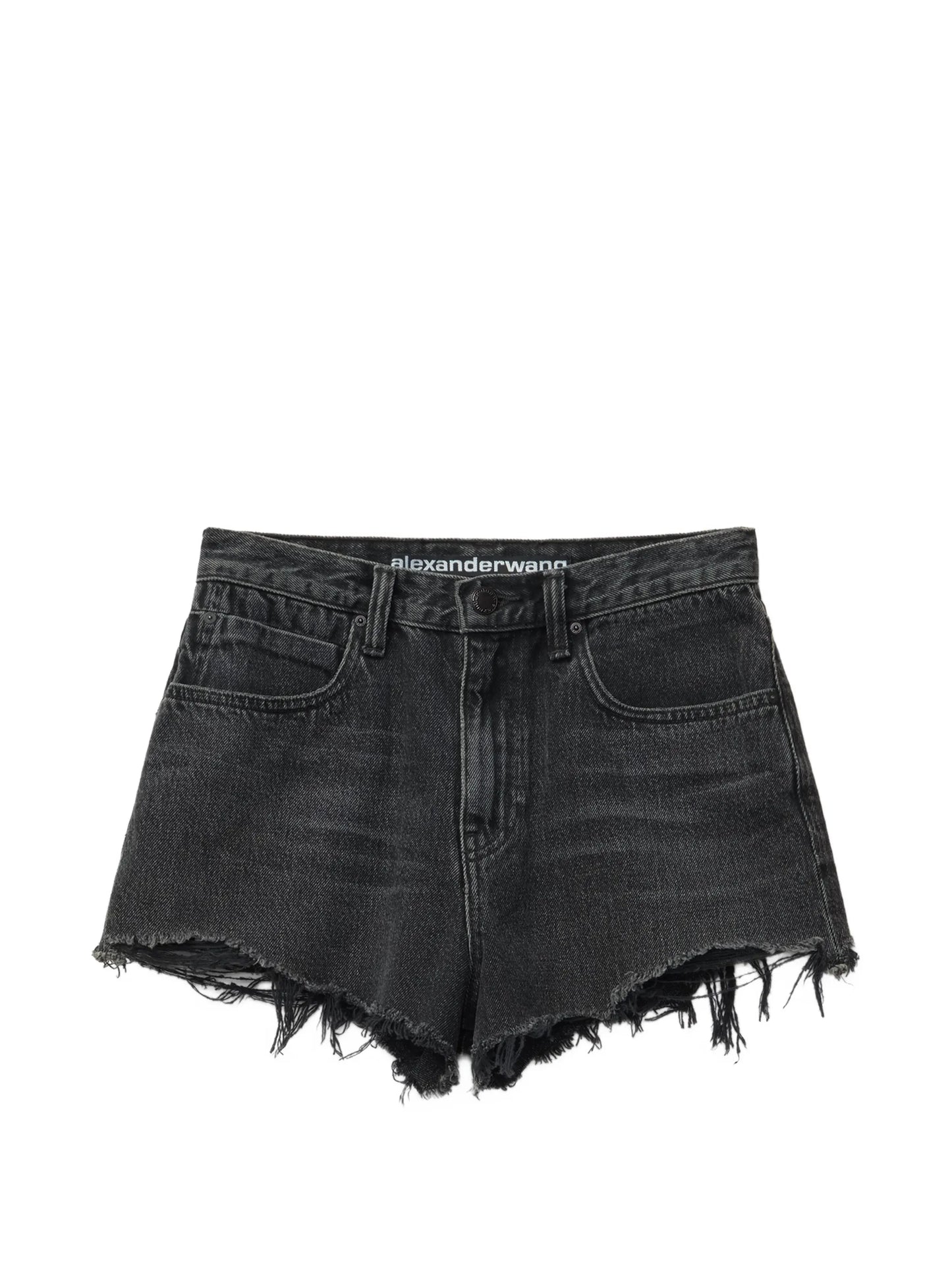 Bite raw-hem denim shorts