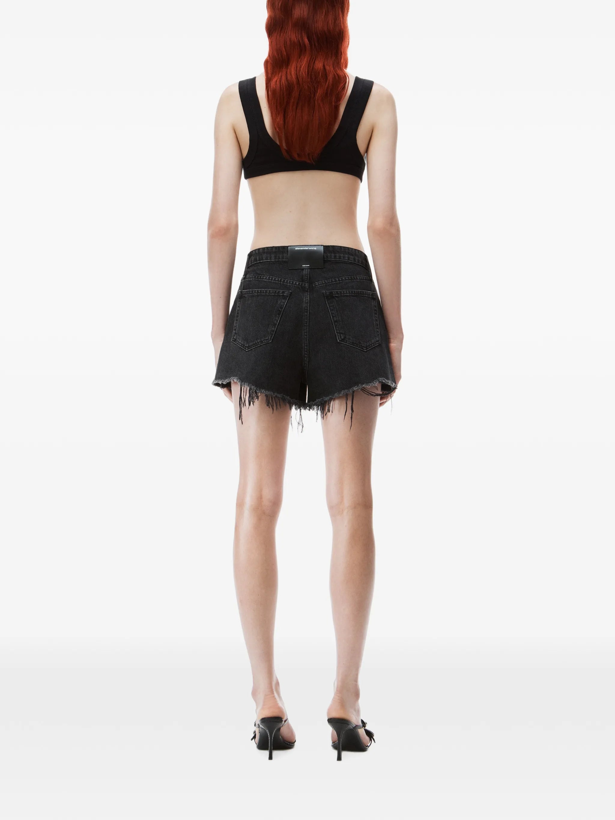 Bite raw-hem denim shorts
