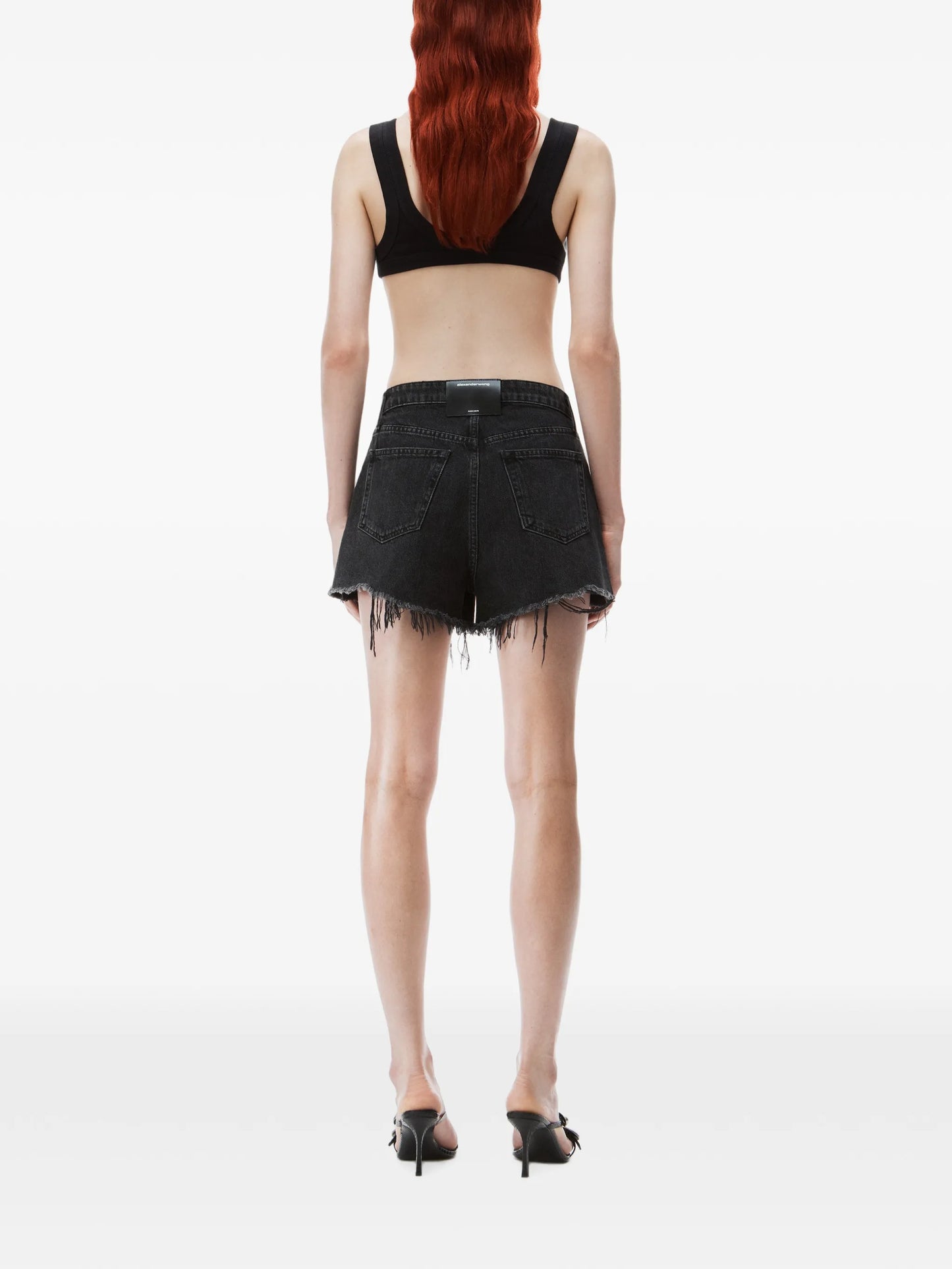 Bite raw-hem denim shorts