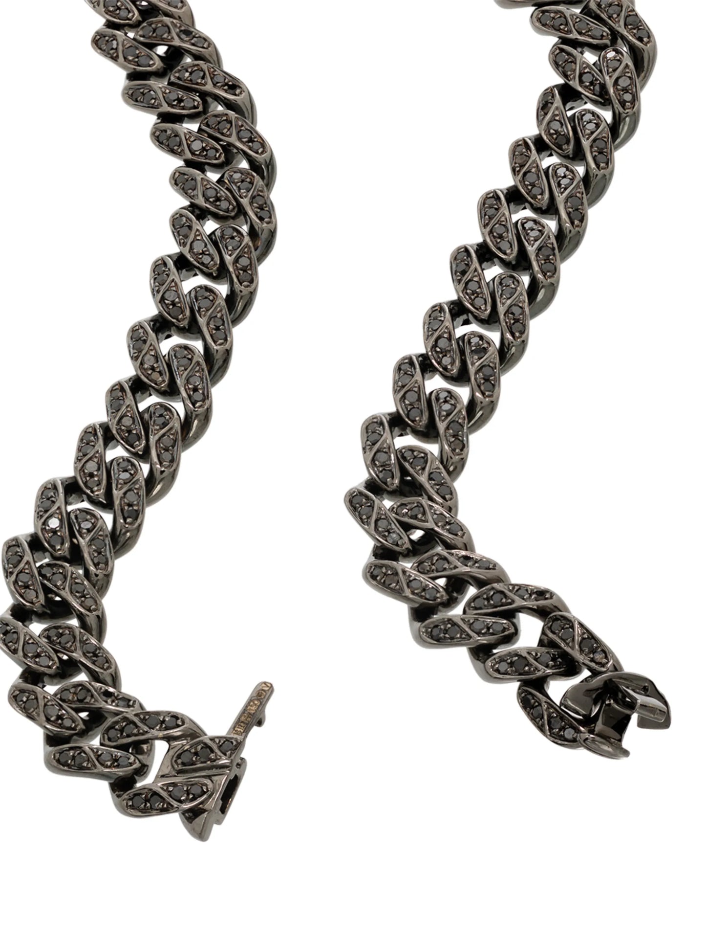 18kt black gold diamond-accents chain bracelet