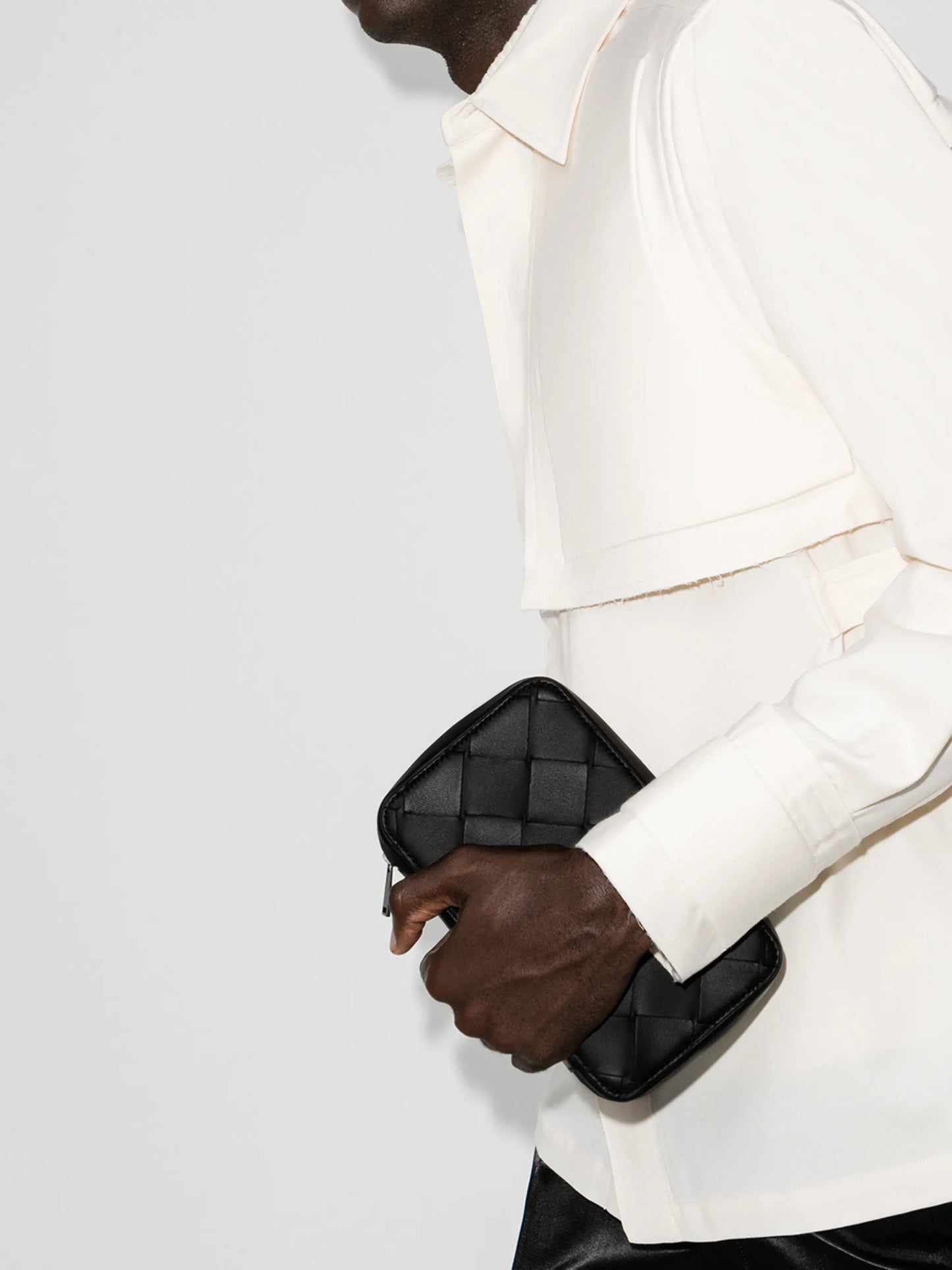Intrecciato zip-around wallet