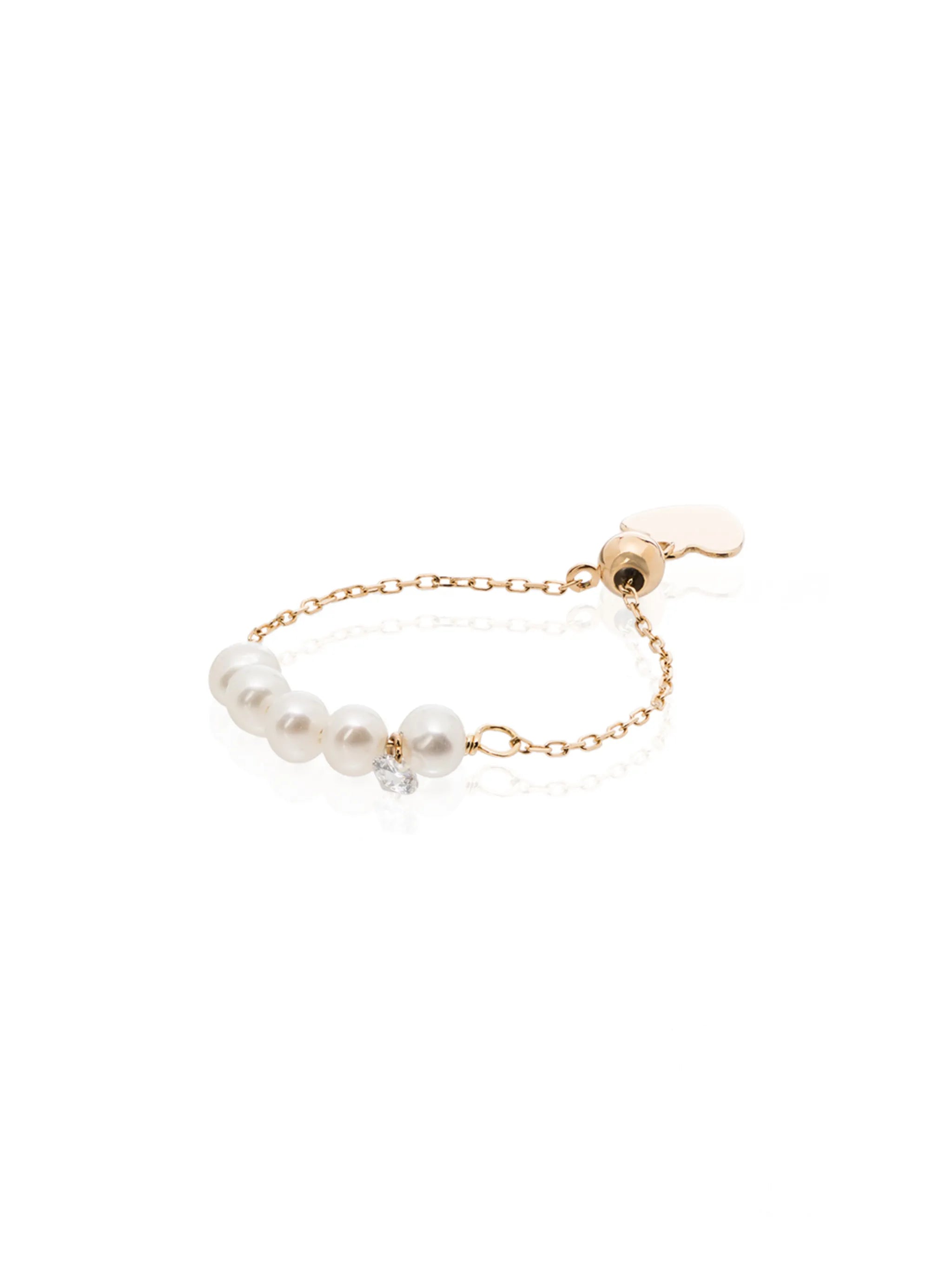 18kt yellow gold pearl ring