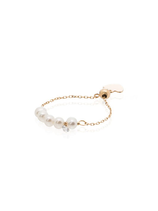 18kt yellow gold pearl ring