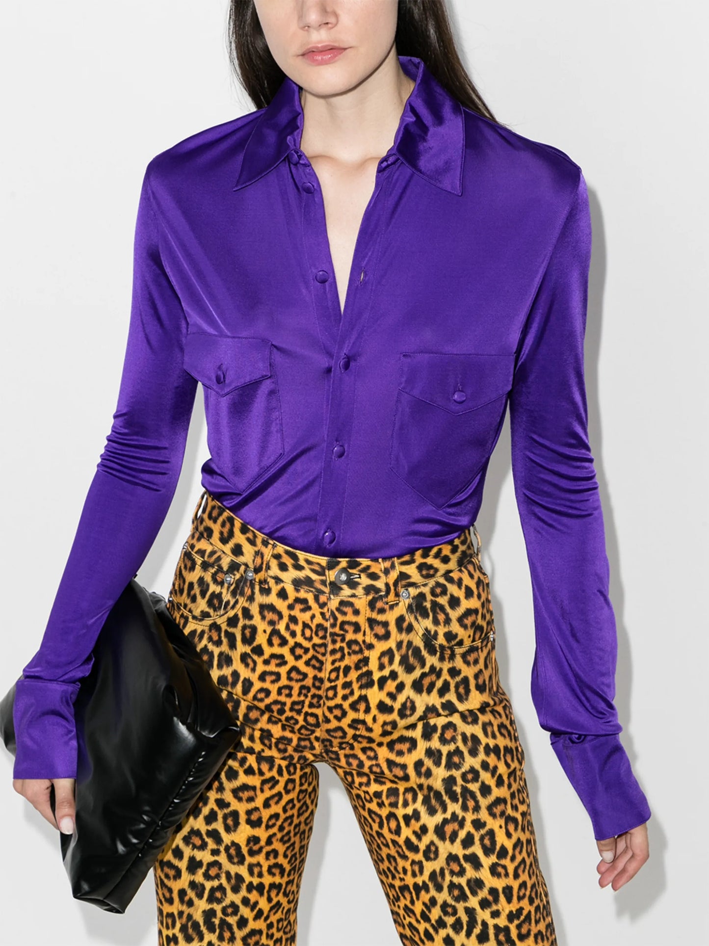 satin finish slim-fit shirt