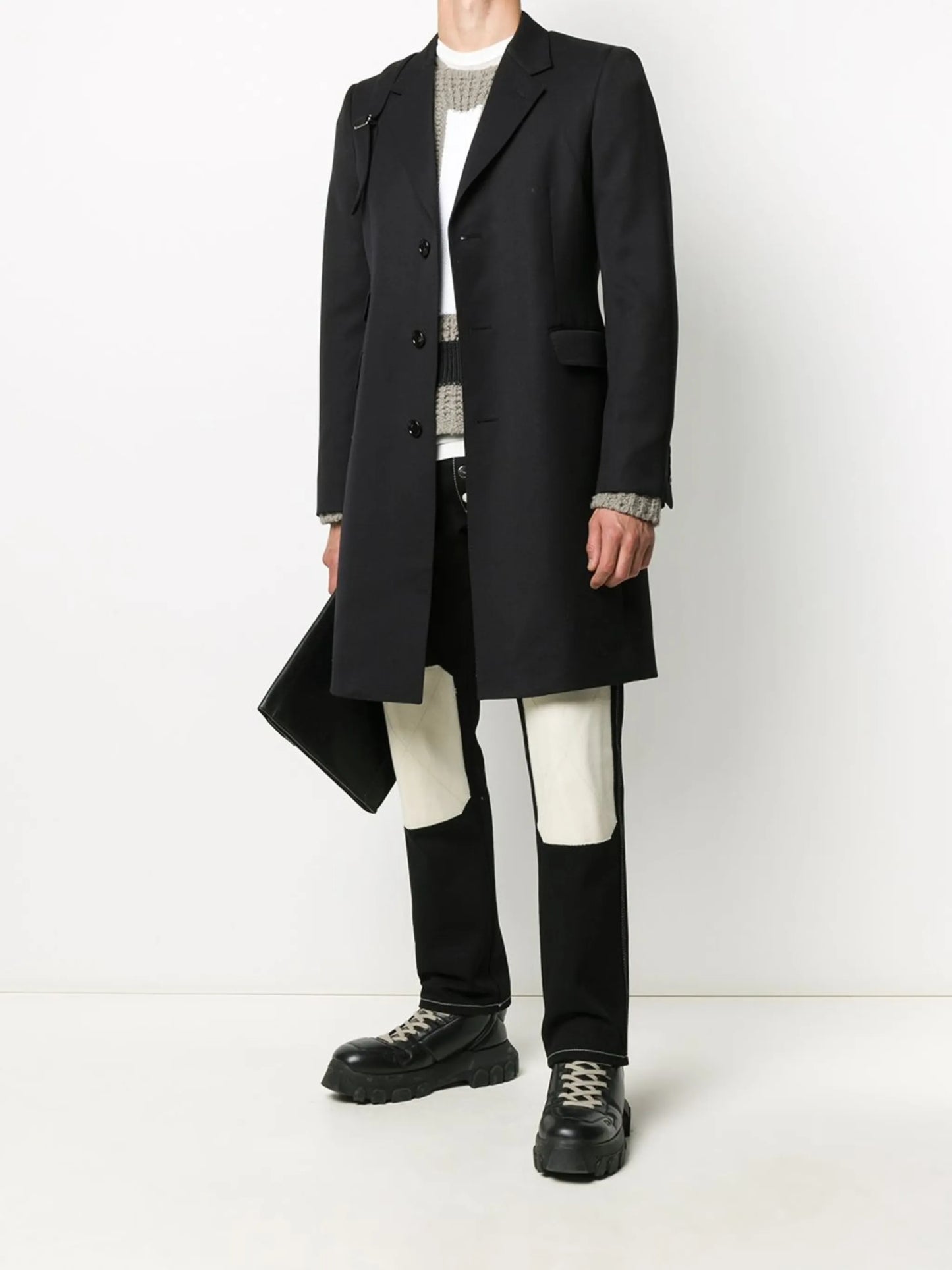 single-breasted cavalry twill coat
