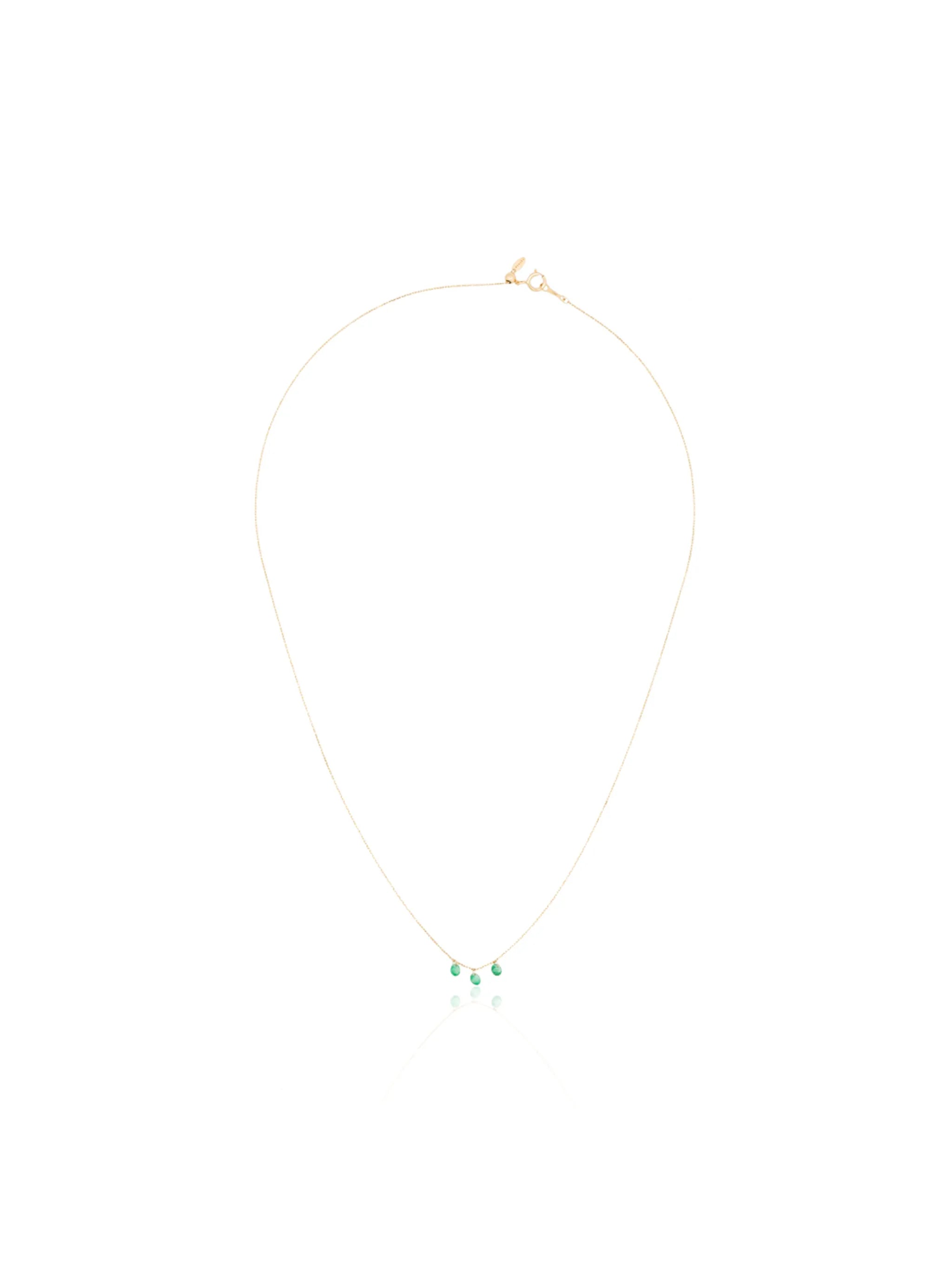 18kt yellow gold Danaé emerald necklace