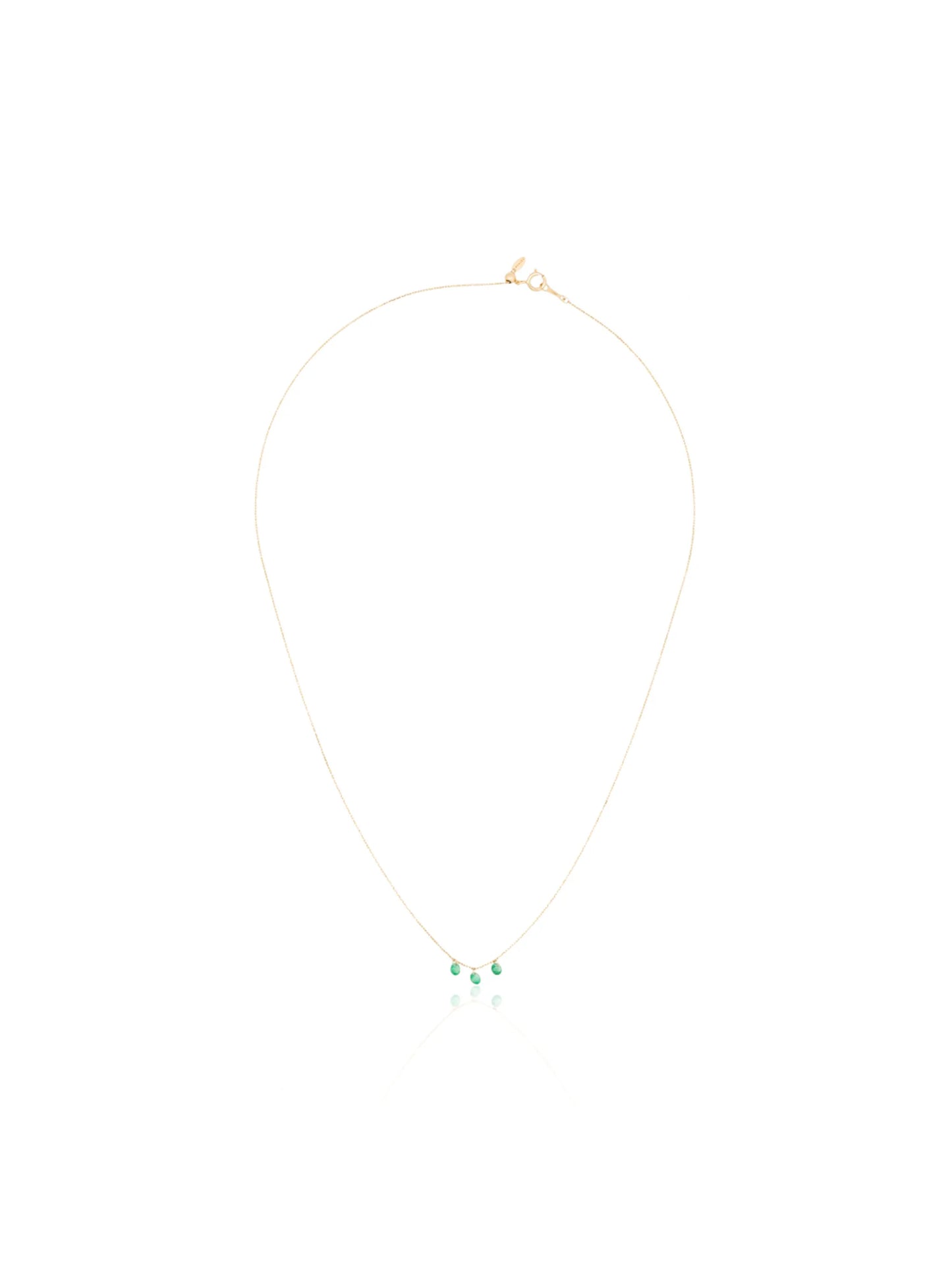 18kt yellow gold Danaé emerald necklace