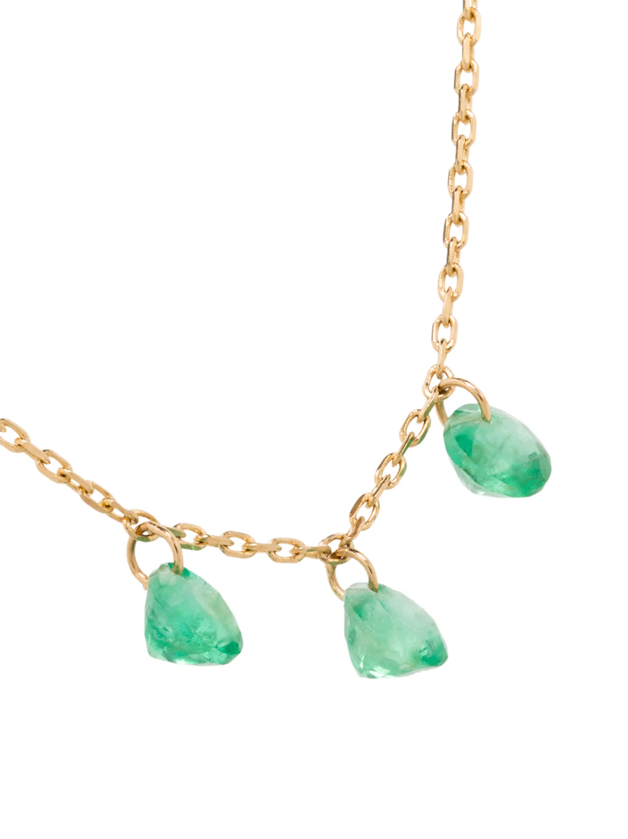 18kt yellow gold Danaé emerald necklace