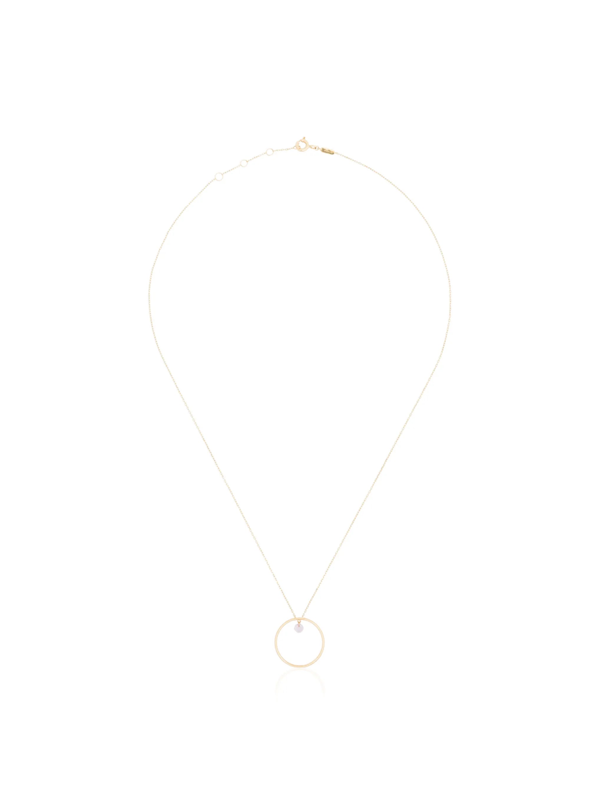 18kt yellow gold pink sapphire necklace