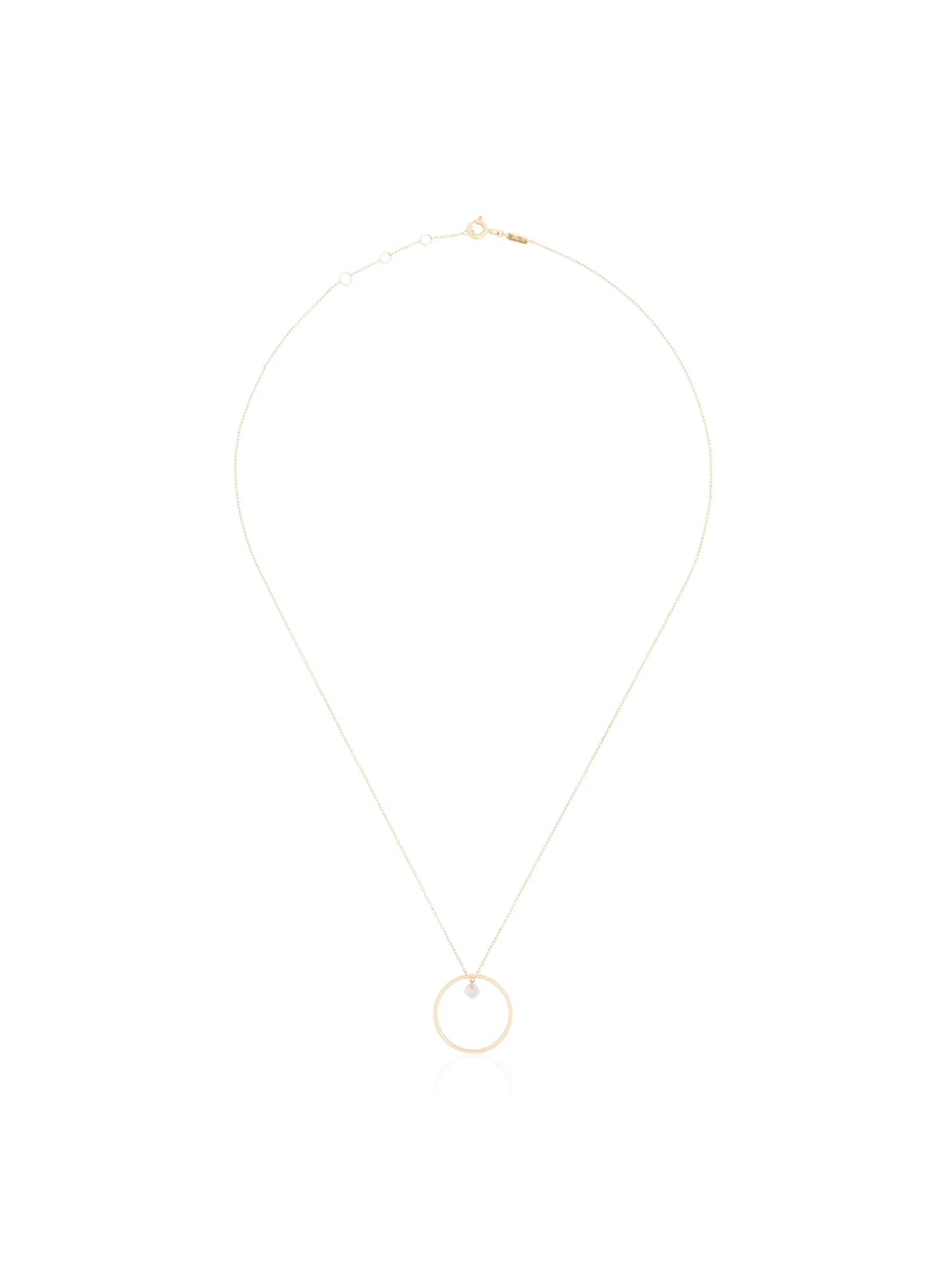 18kt yellow gold pink sapphire necklace
