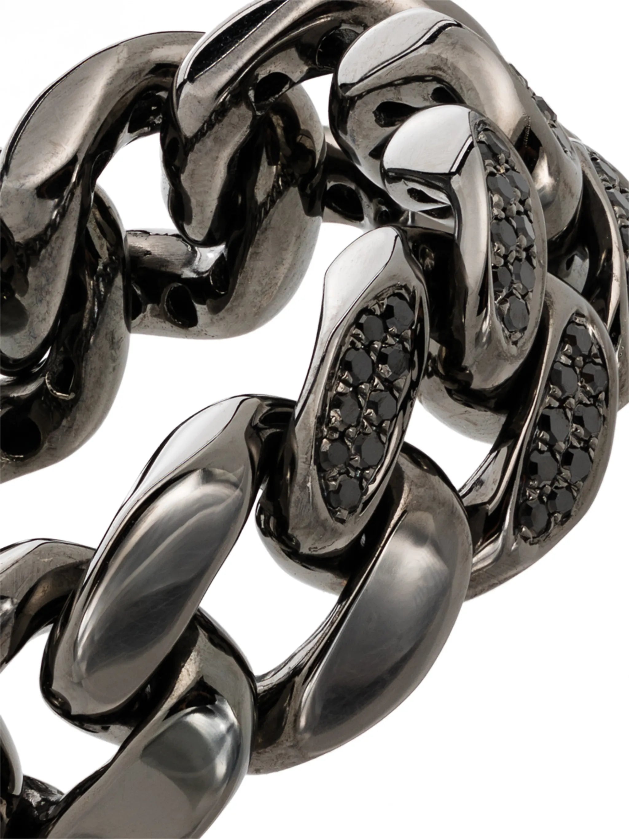 18K black gold diamond ring