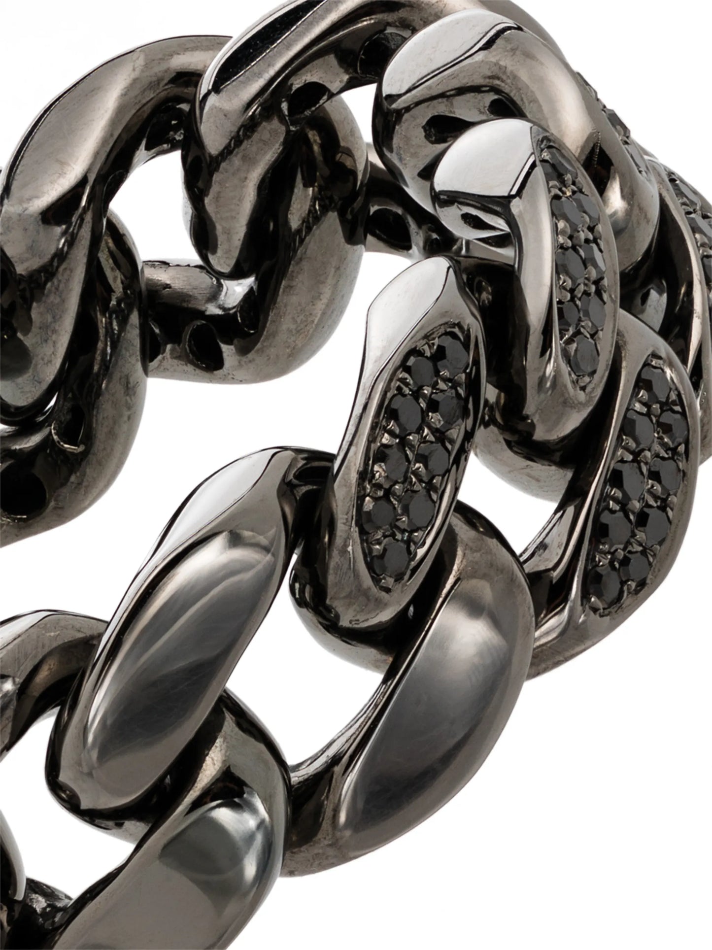 18K black gold diamond ring