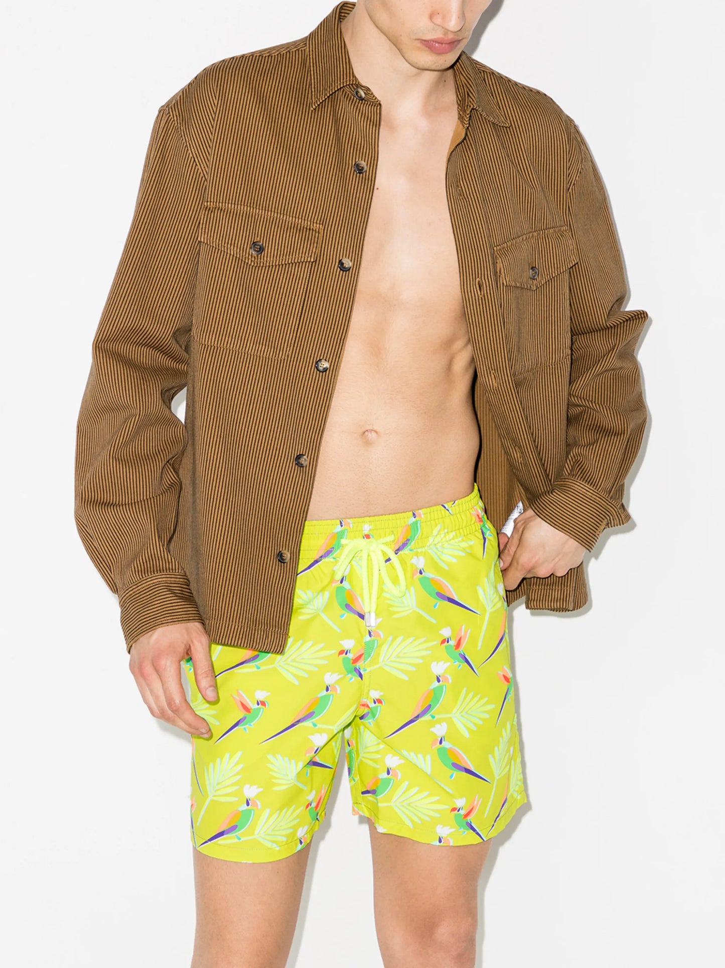 Moorea parrot-print swim shorts