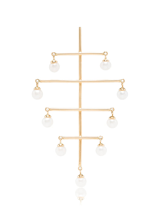 18kt yellow gold pearl earring