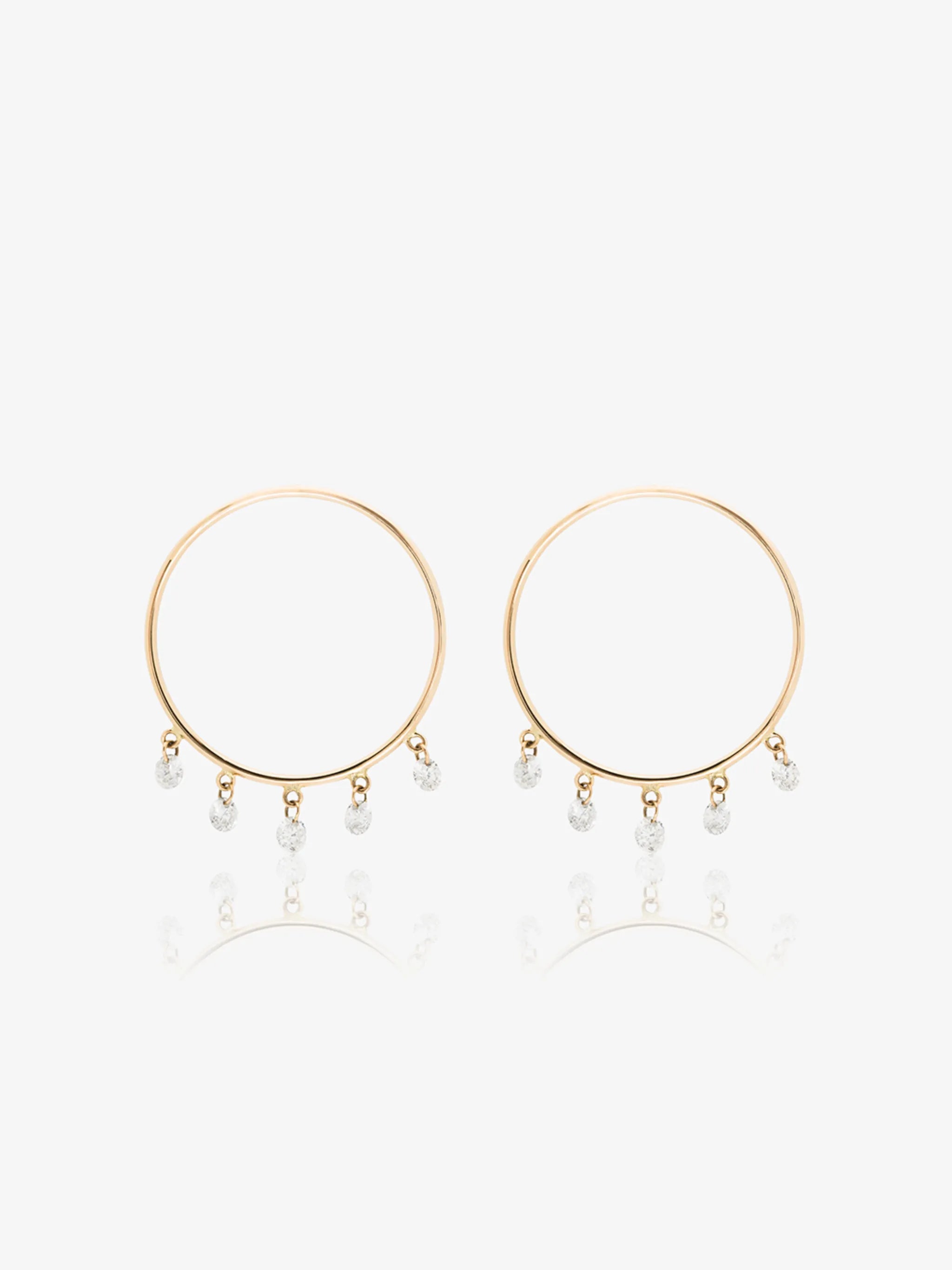 18kt yellow gold diamond hoop earrings