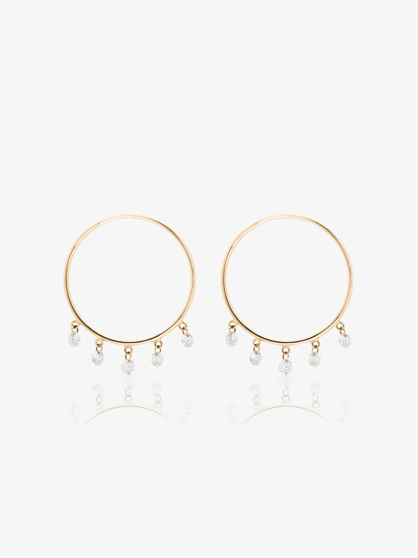 18kt yellow gold diamond hoop earrings