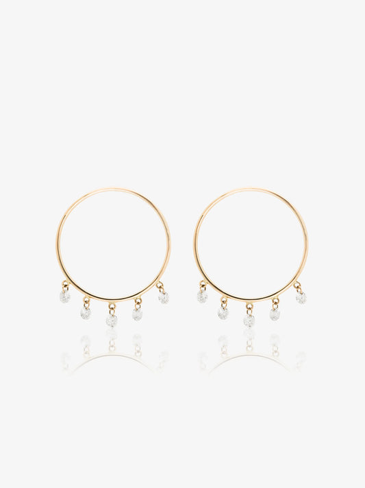 18kt yellow gold diamond hoop earrings