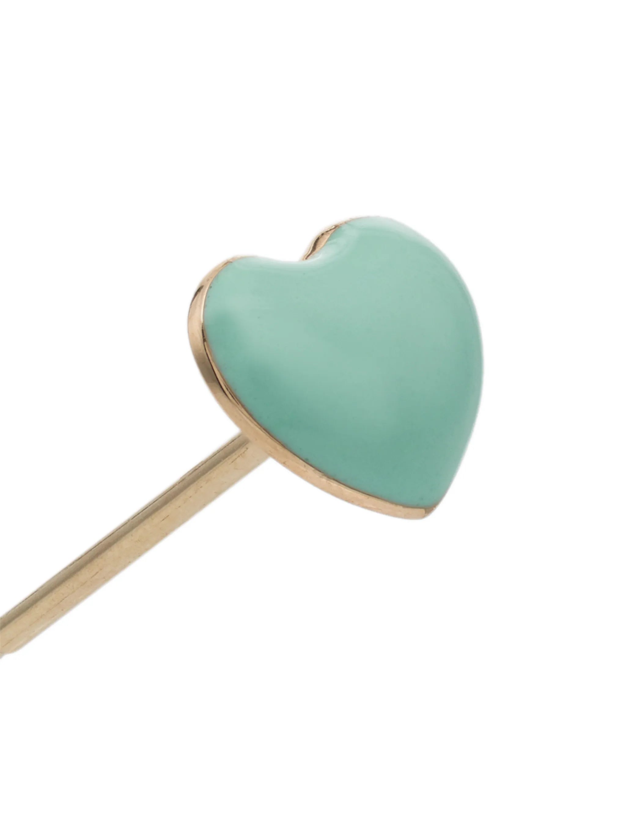 14kt gold Mini Puffy heart-shaped earring