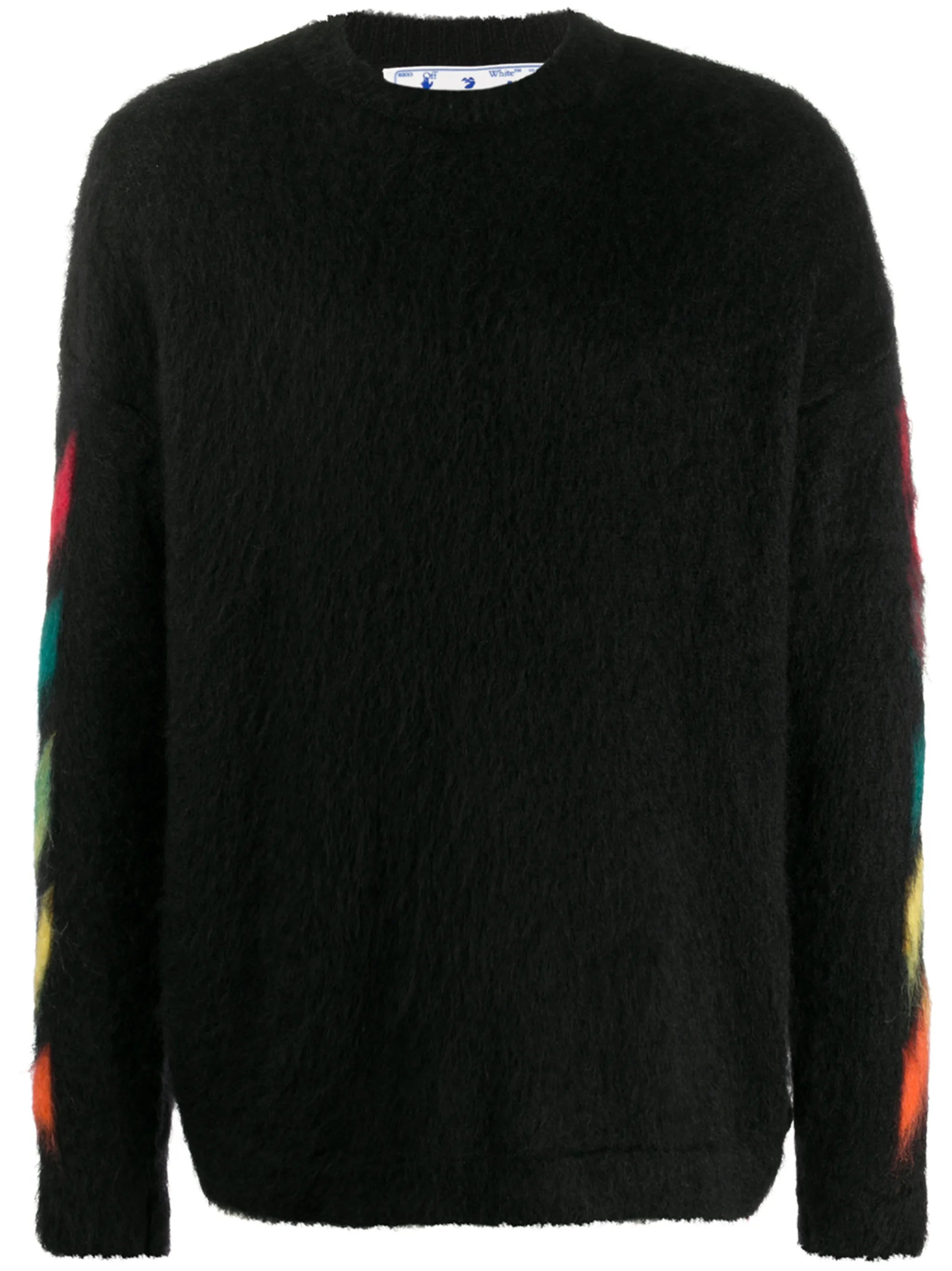 Arrows print brushed-effect jumper