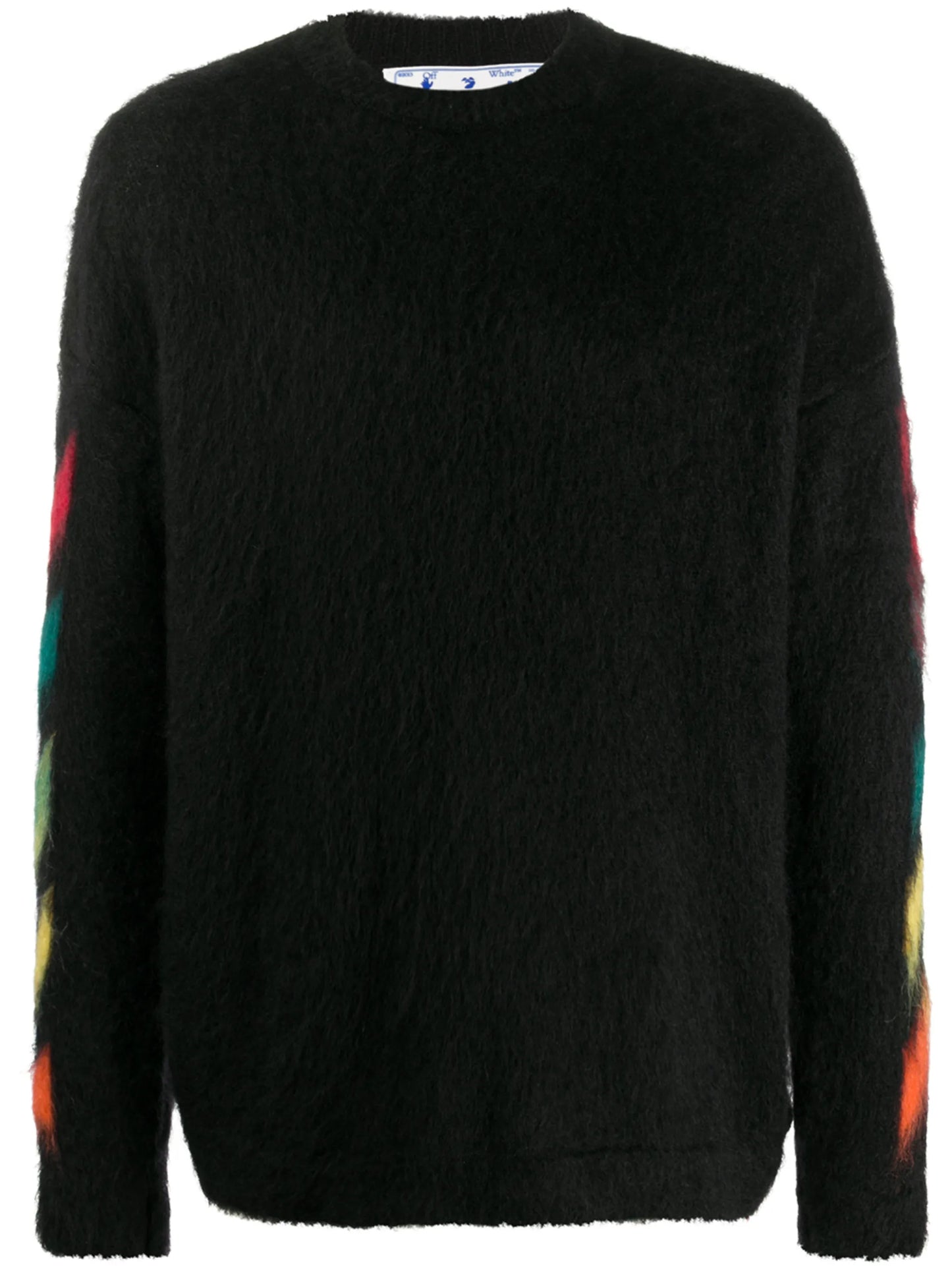 Arrows print brushed-effect jumper