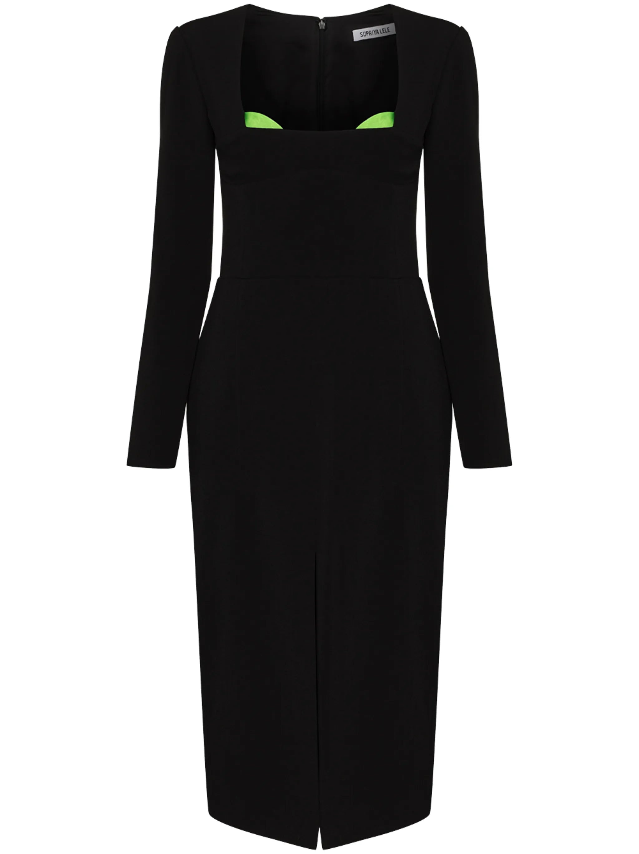 square-neck midi dress