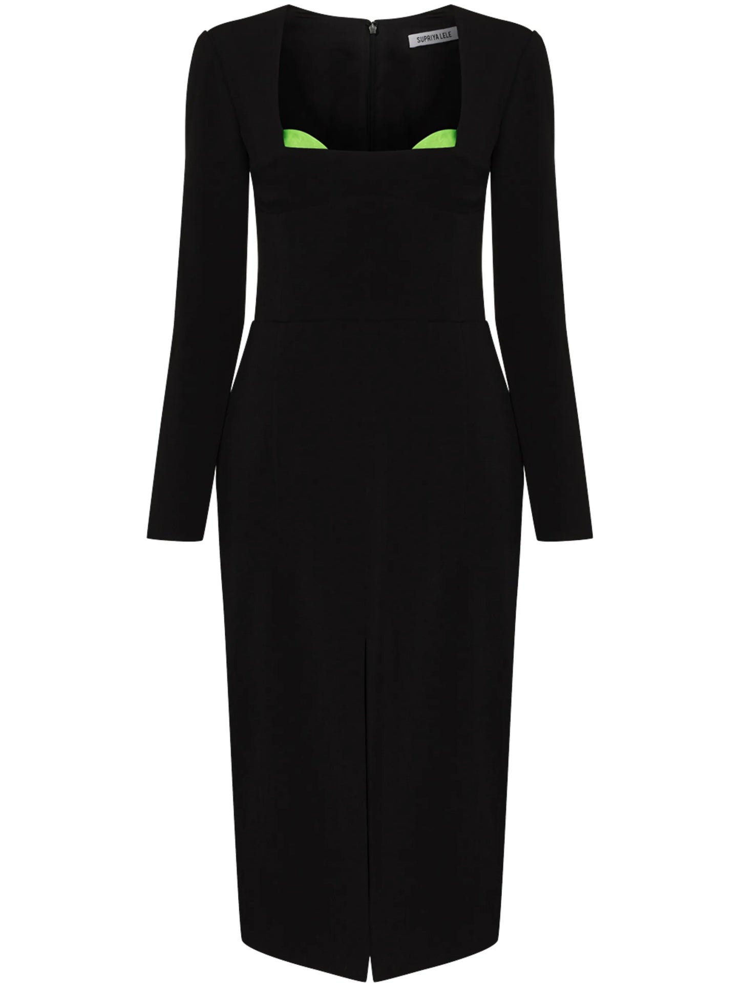 square-neck midi dress