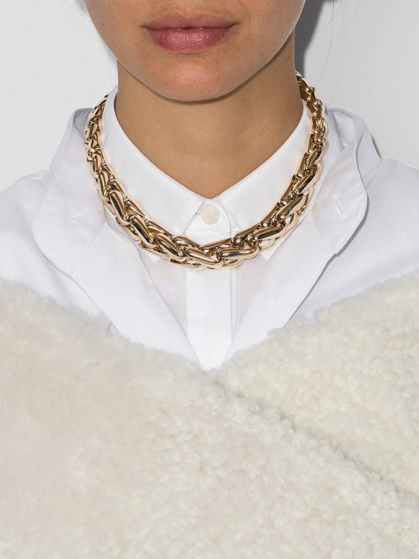 14kt yellow gold square link necklace