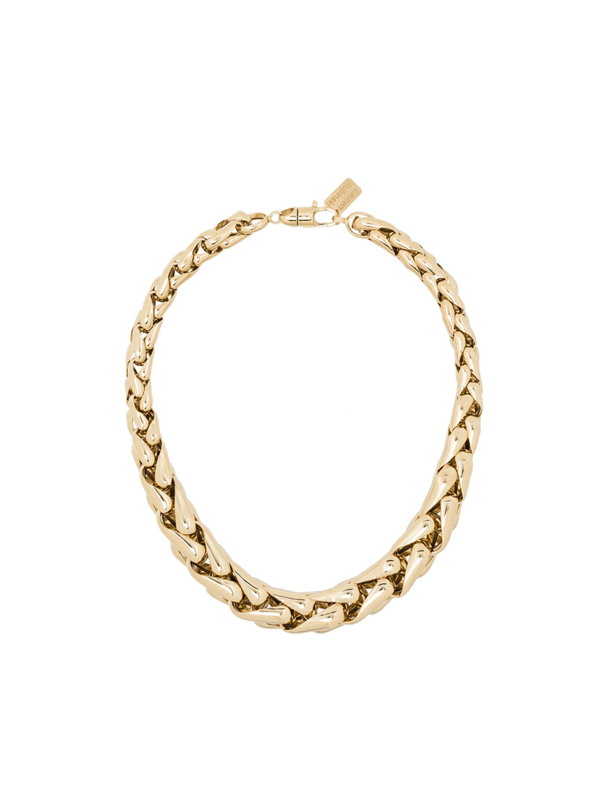 14kt yellow gold square link necklace