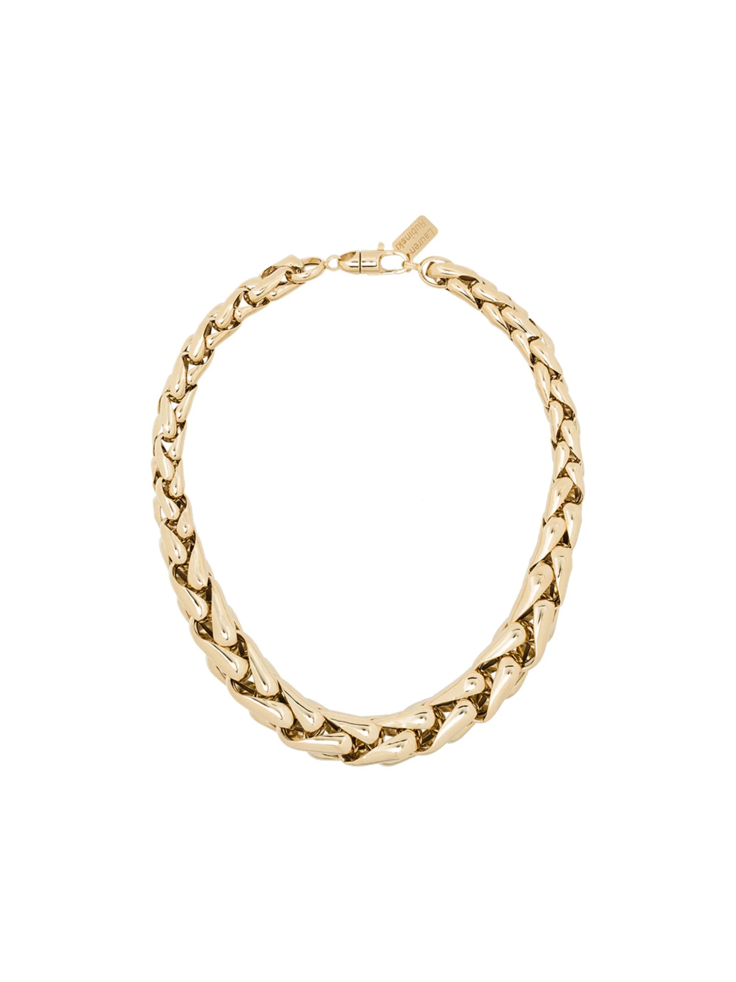 14kt yellow gold square link necklace