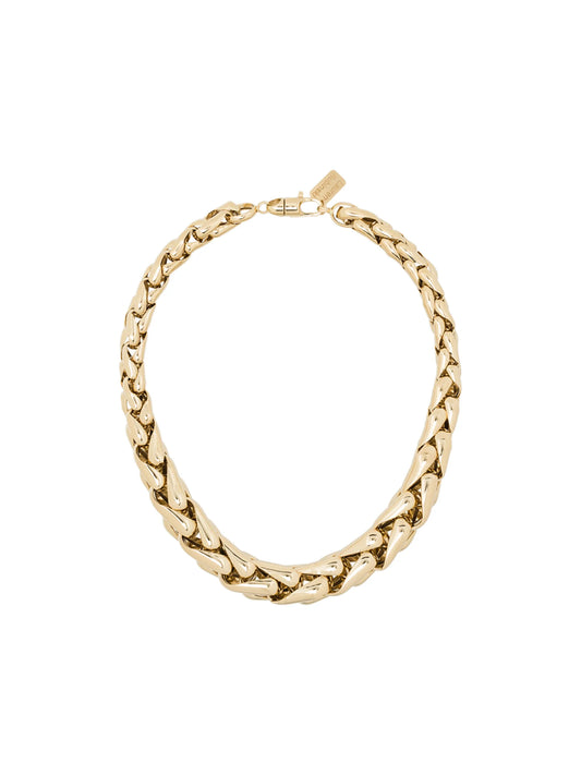 14kt yellow gold square link necklace