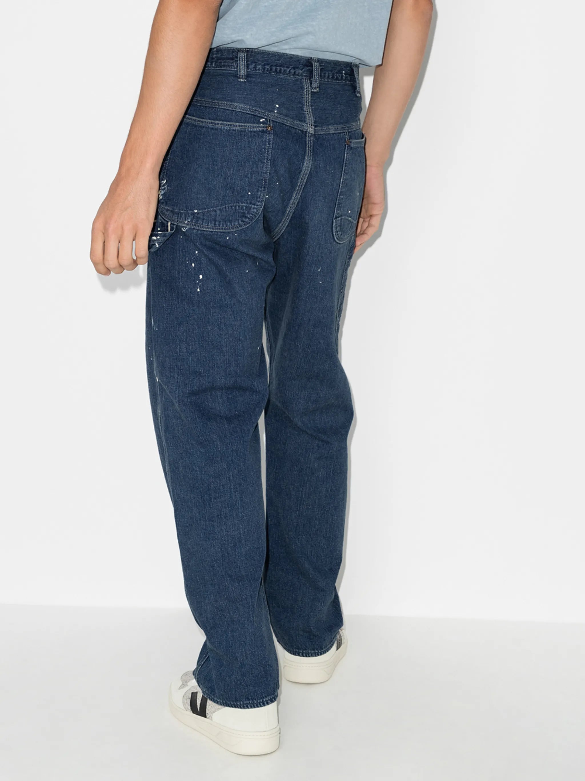 paint splatter straight-leg jeans