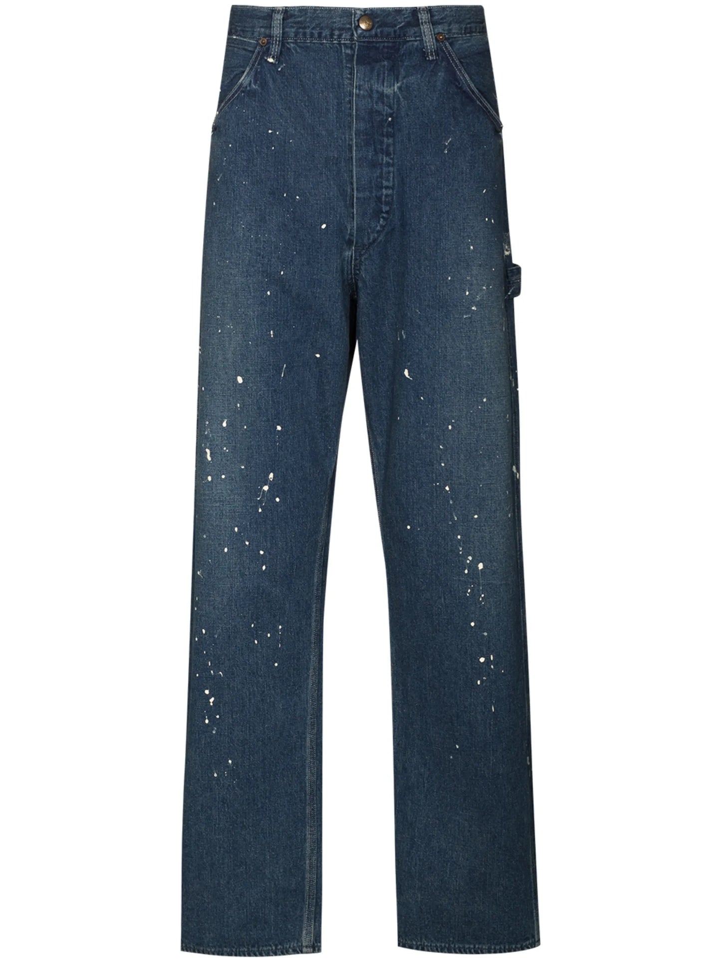 paint splatter straight-leg jeans