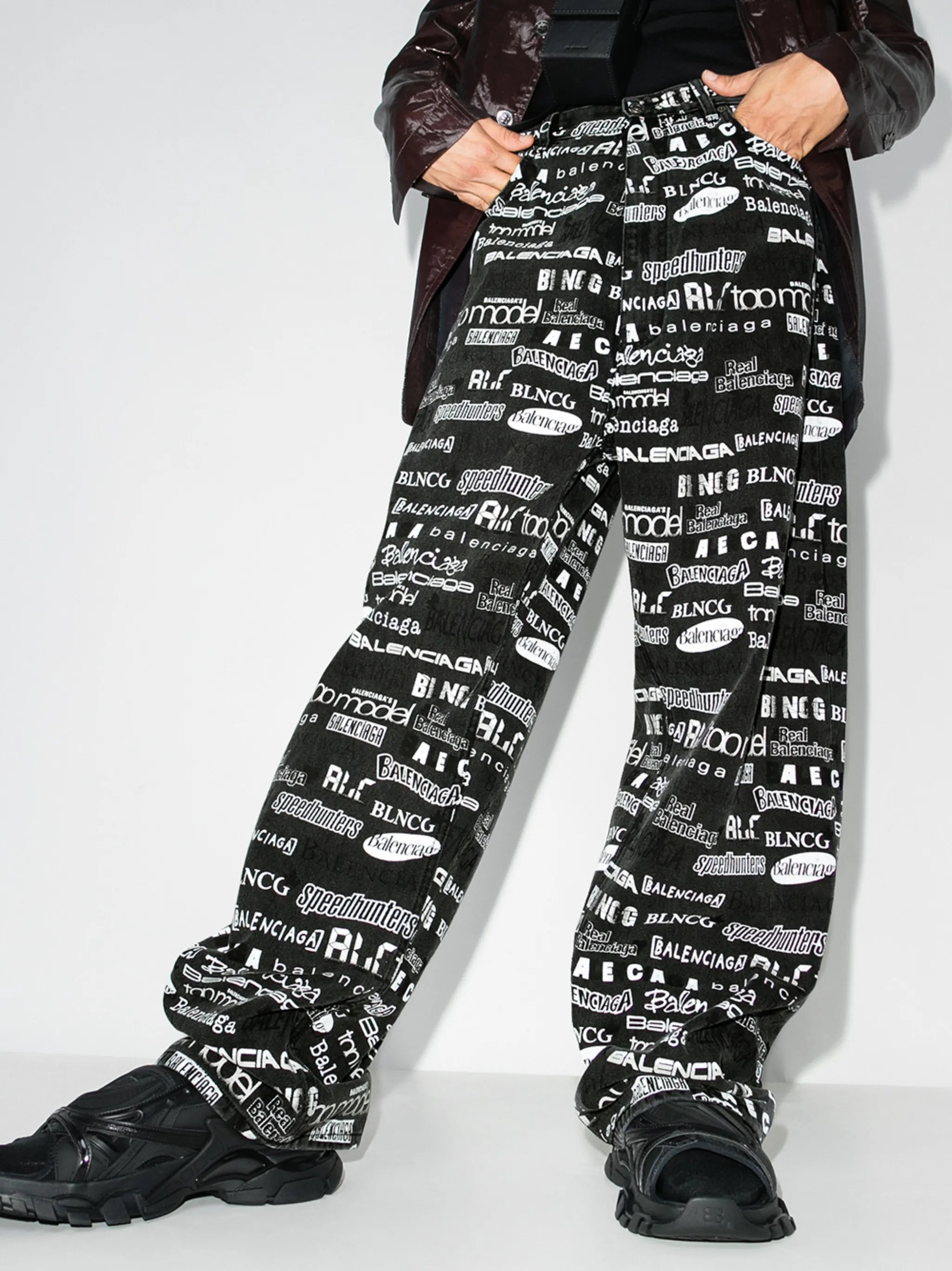 logo-print trousers