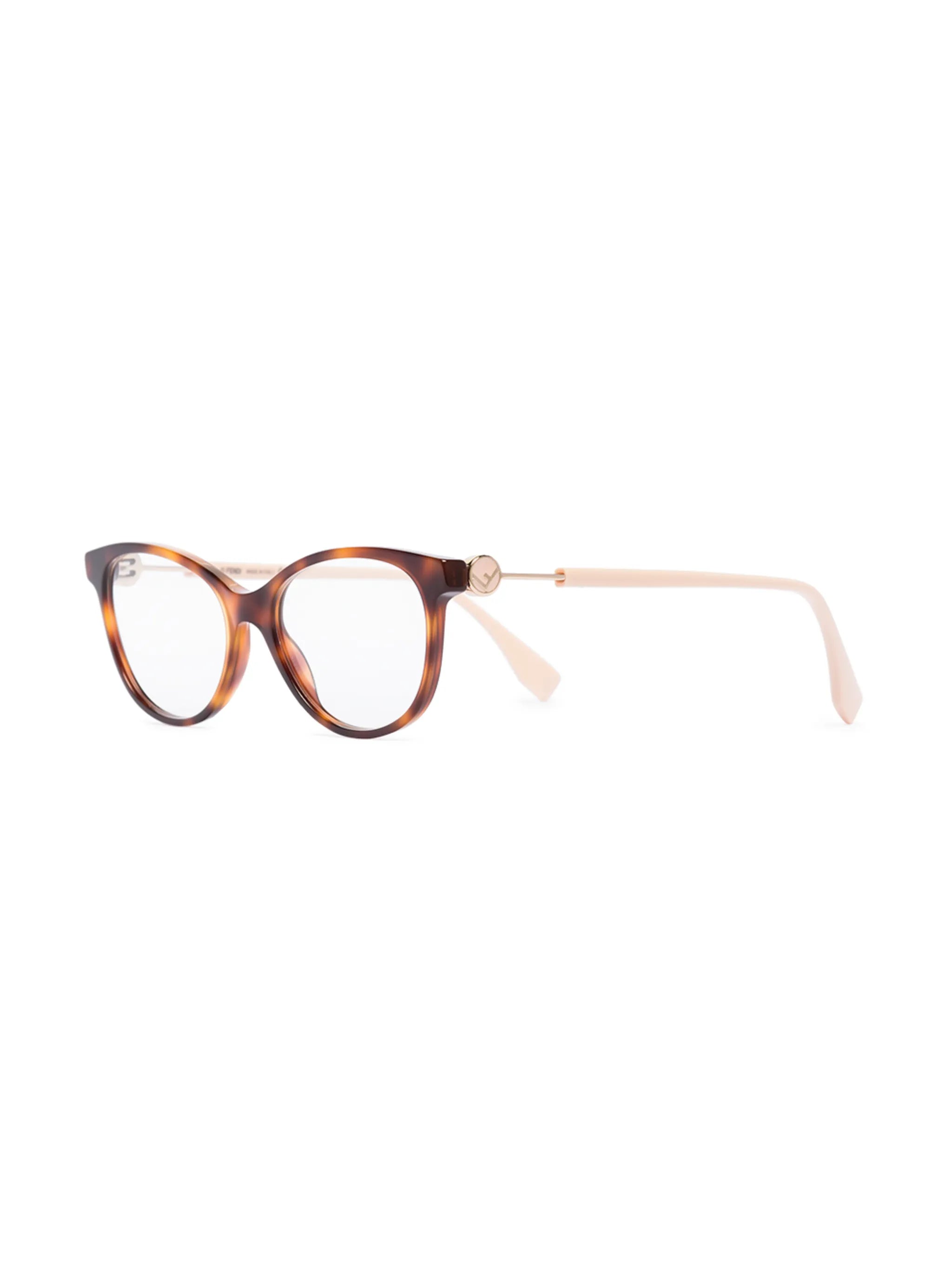 round-frame tortoiseshell-effect glasses