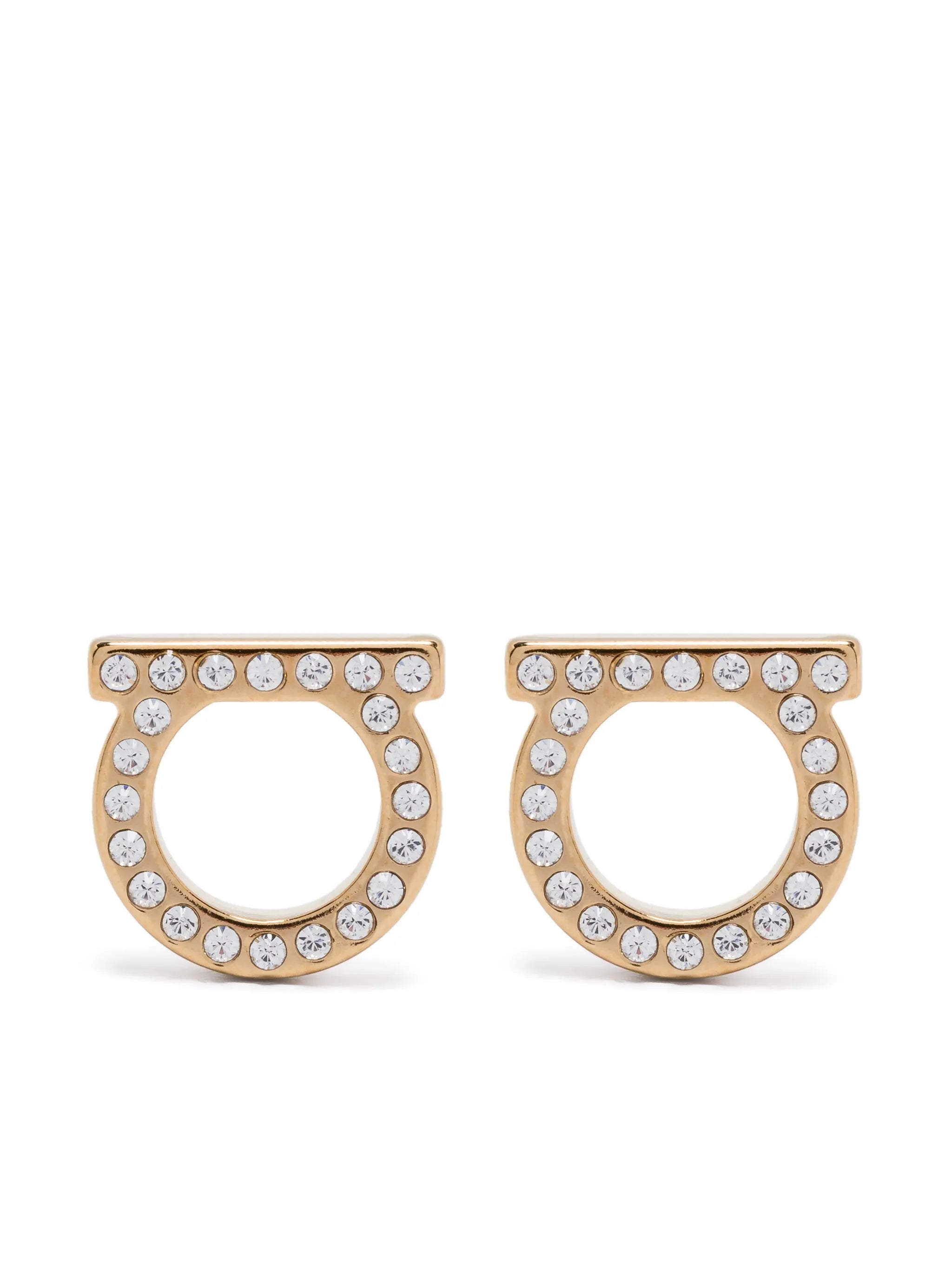 Gancini crystal-embellished earrings