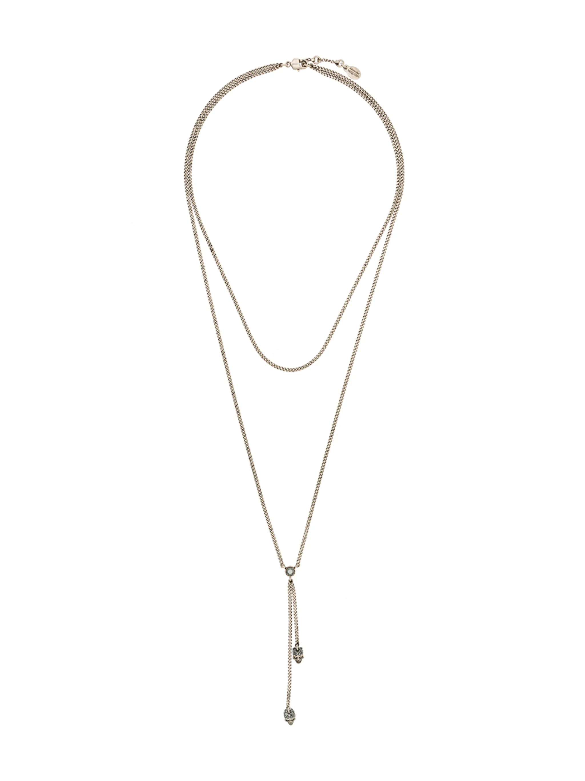 double-wrap skull necklace