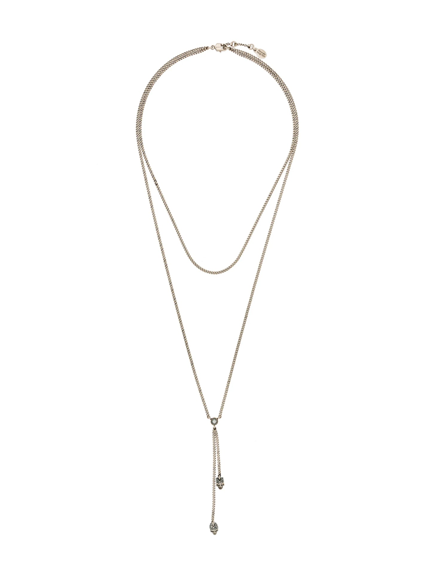 double-wrap skull necklace