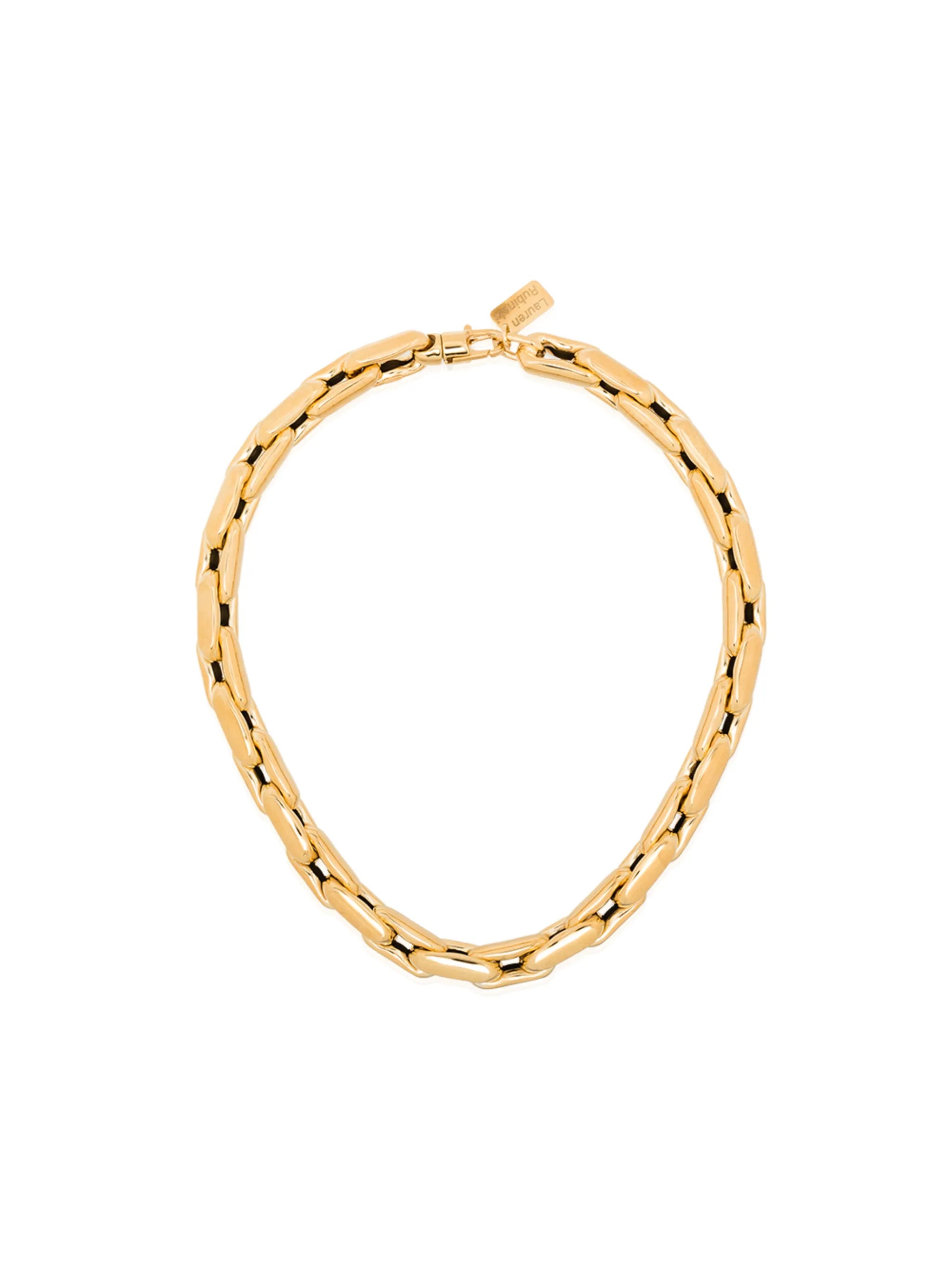 14kt yellow gold medium square link chain necklace