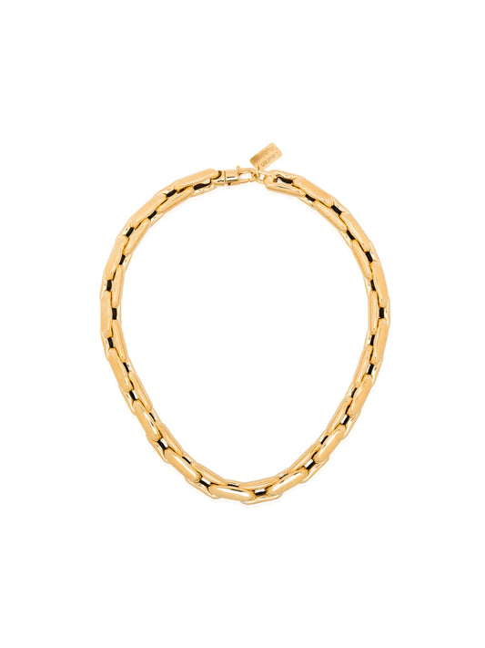 14kt yellow gold medium square link chain necklace