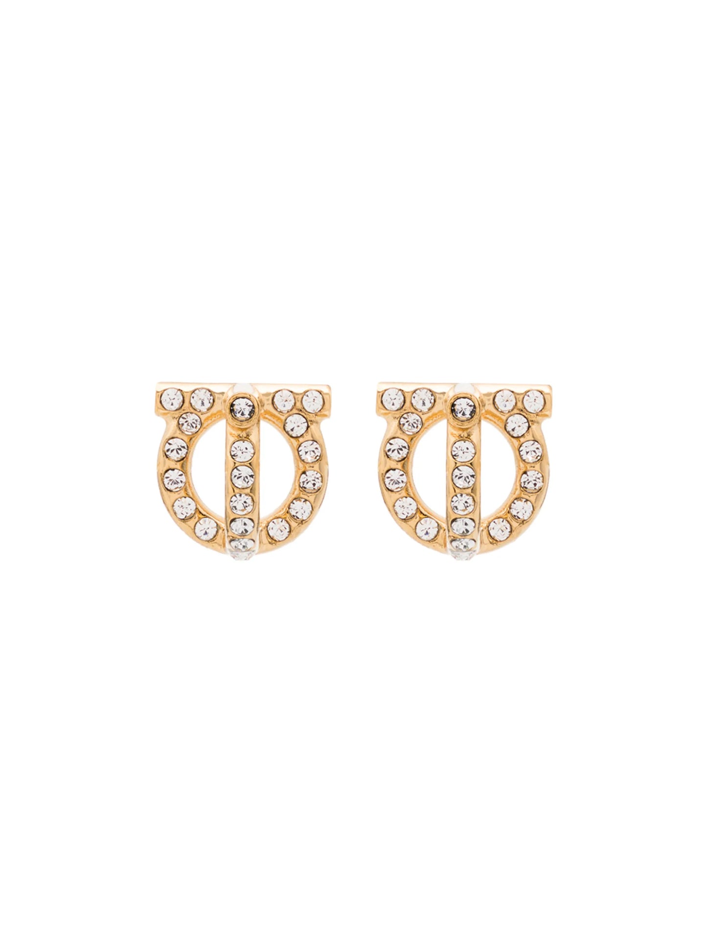 Gancini gold-tone crystal earrings